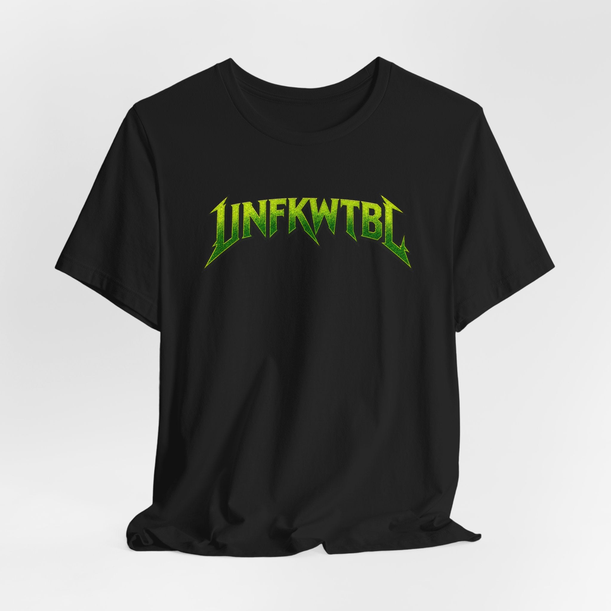 Reaper Graphic Tee — 'UNFKWTBL' Neon Green Heavy Metal Skull Shirt