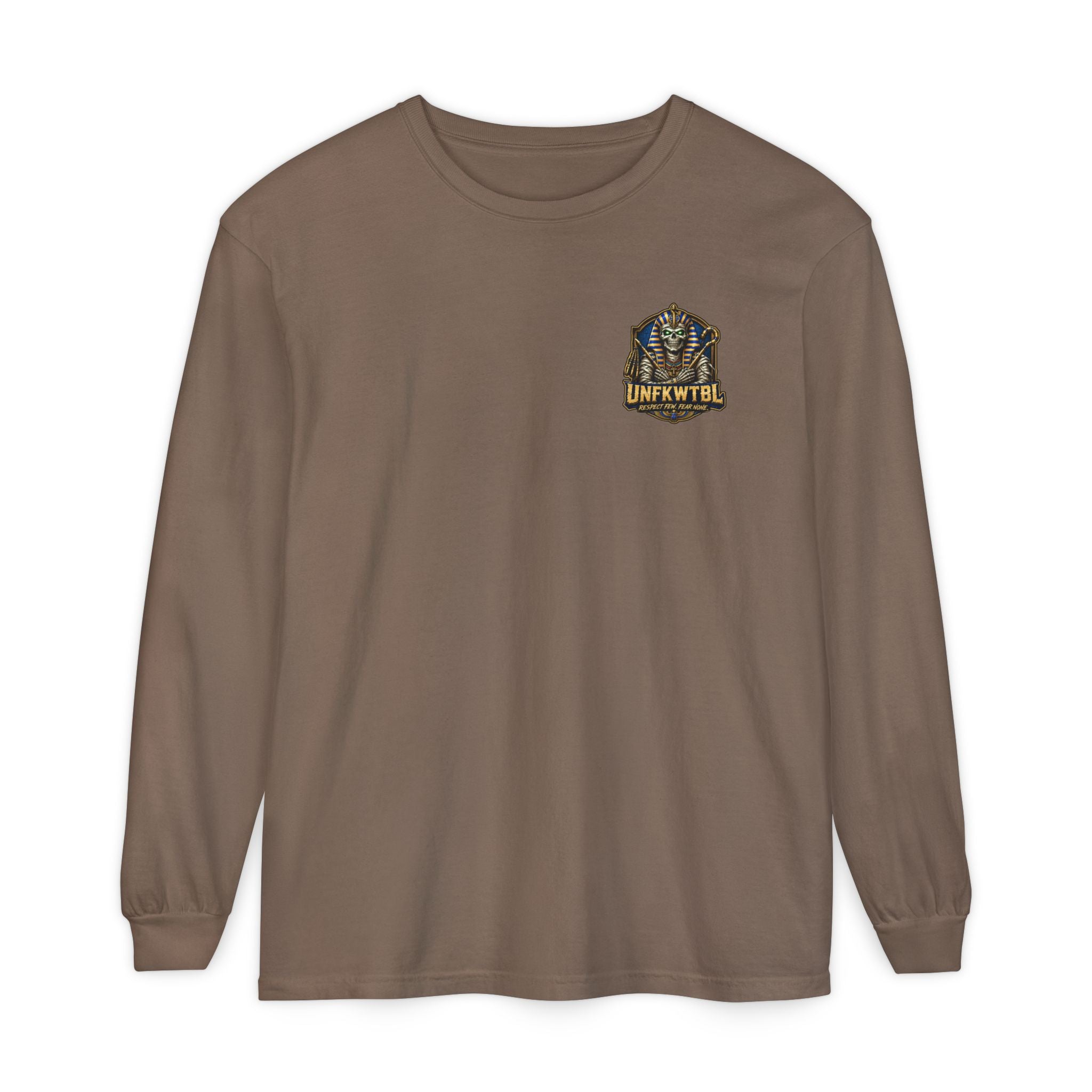 Unfkwtbl Pharaoh Long Sleeve Tee — Vintage Egyptian Mummy Graphic