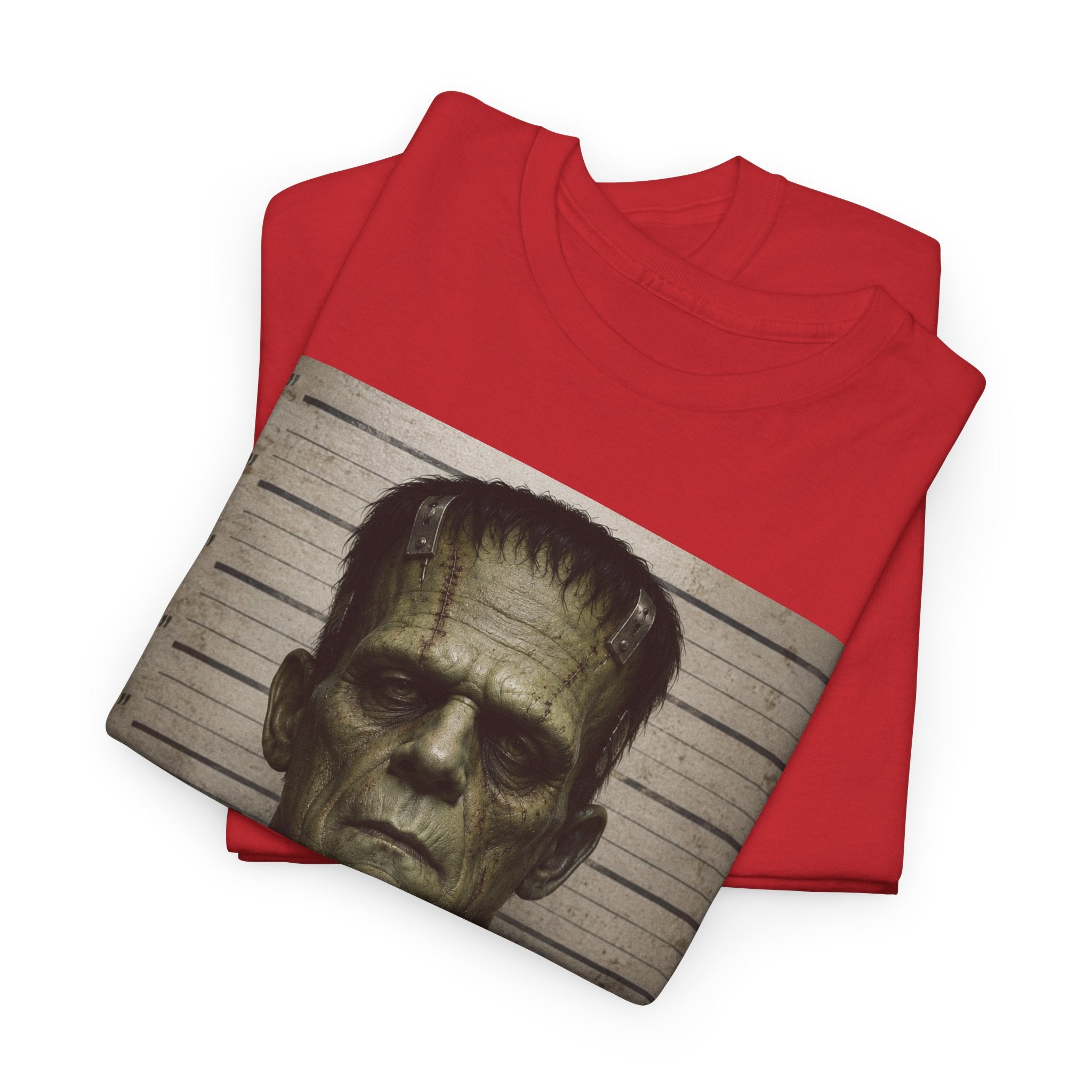 Frankenstein Mugshot Tee — Vintage Monster Mugshot Graphic T-Shirt
