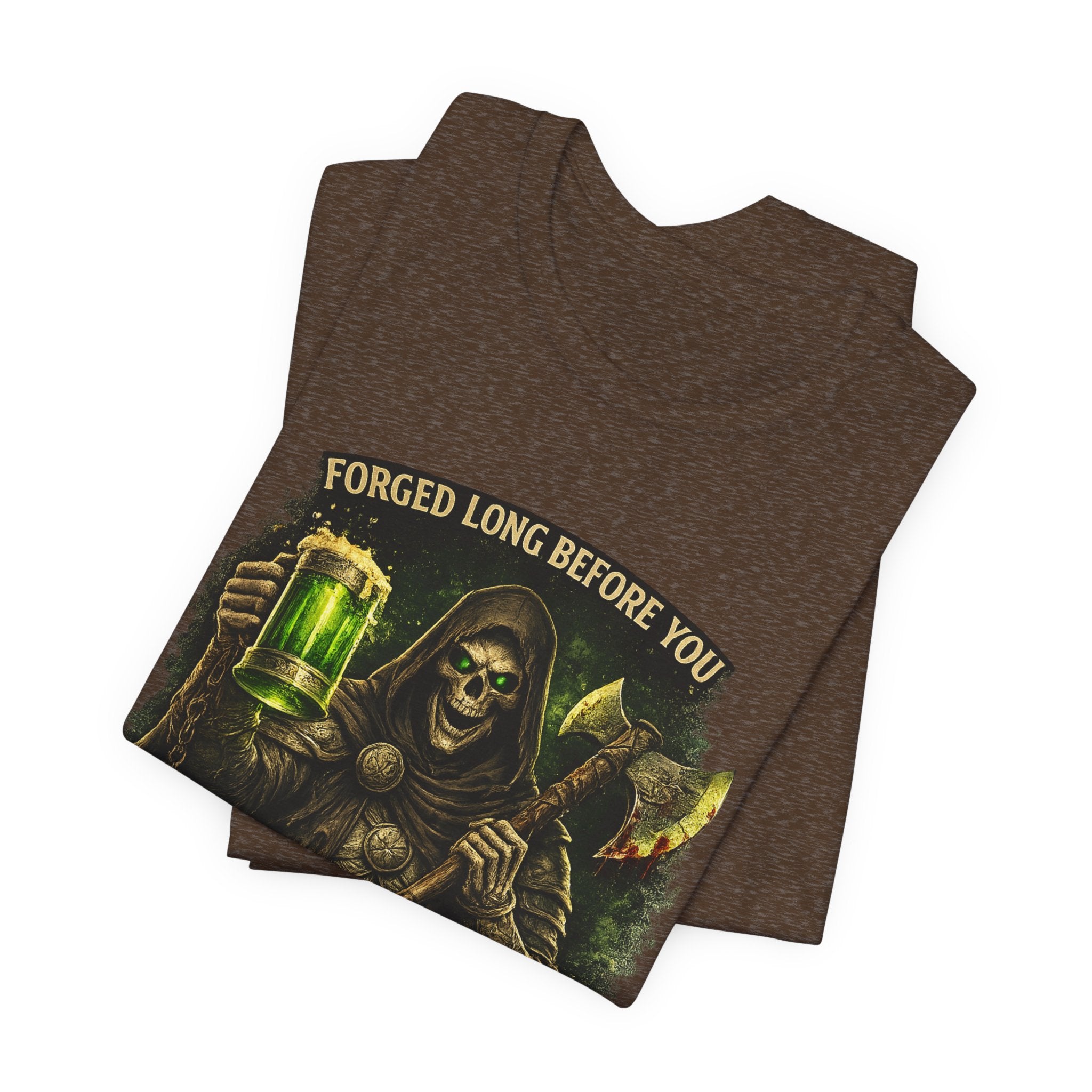 Grim Reaper Beer T-Shirt — "Forged Long Before You / Blood Remembers. Drink With The Living." Graphic Tee