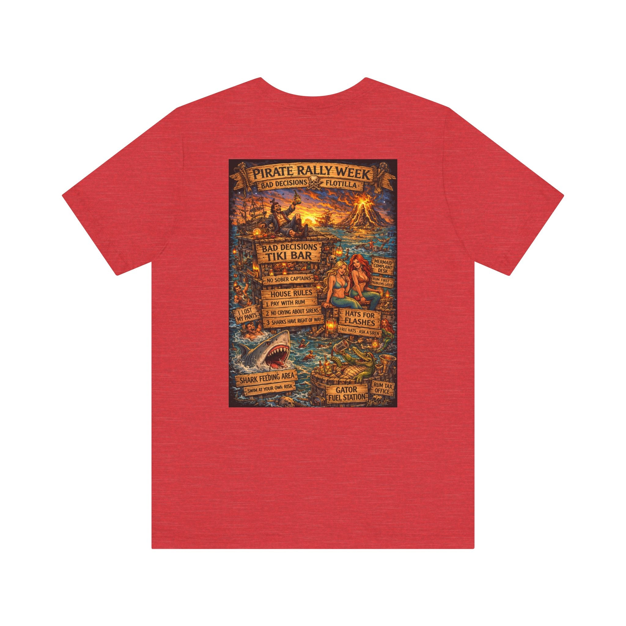Pirate Rally Vintage Poster Tee — Tiki Bar Adventure Graphic Shirt