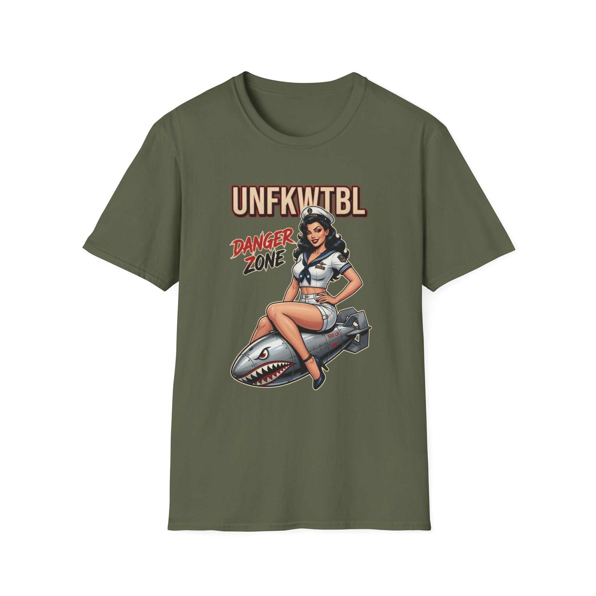 T-Shirt — "UNFKWITBL" Danger Zone Pin-Up Graphic Tee