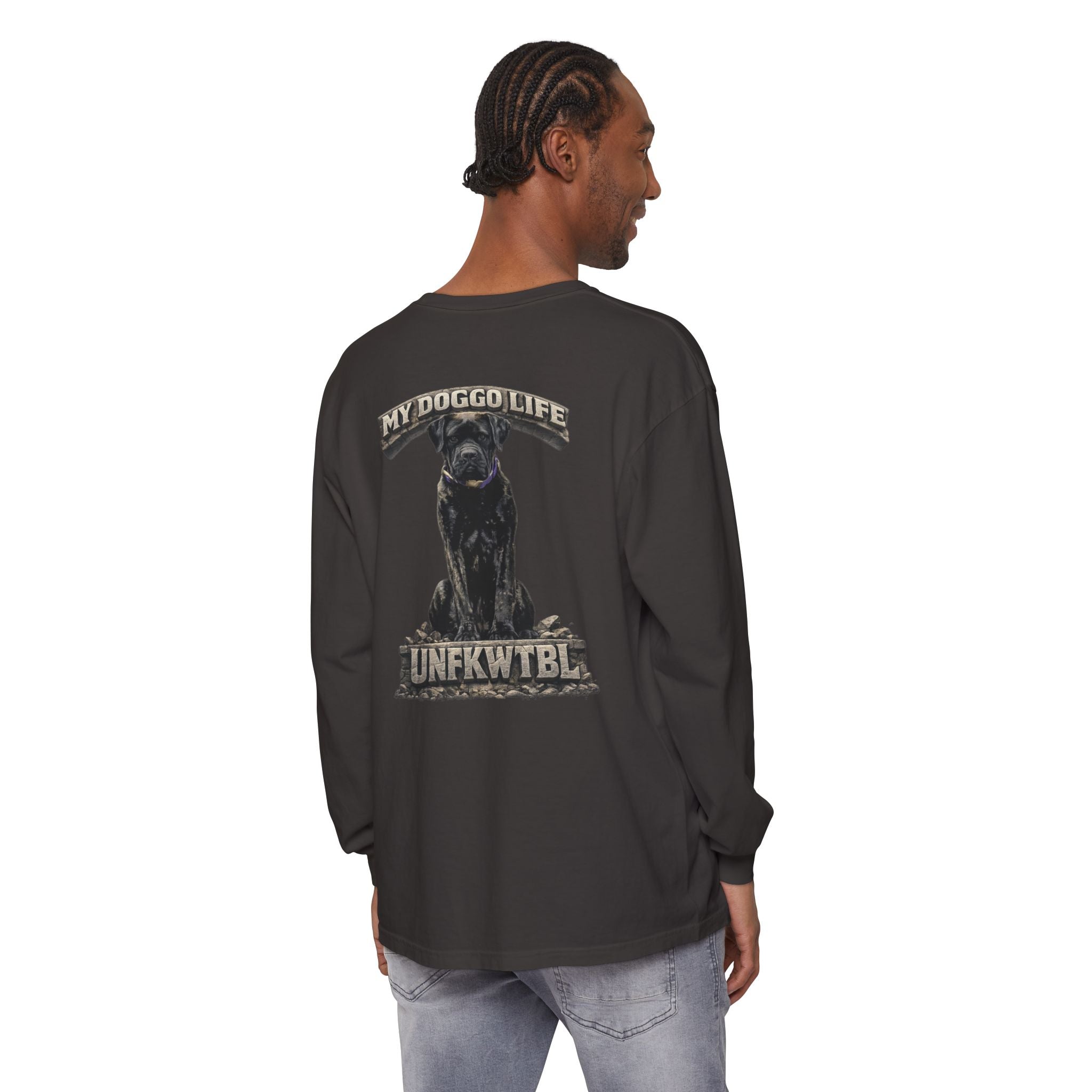 Long Sleeve T-Shirt — "My Doggo Life" Black Dog Graphic