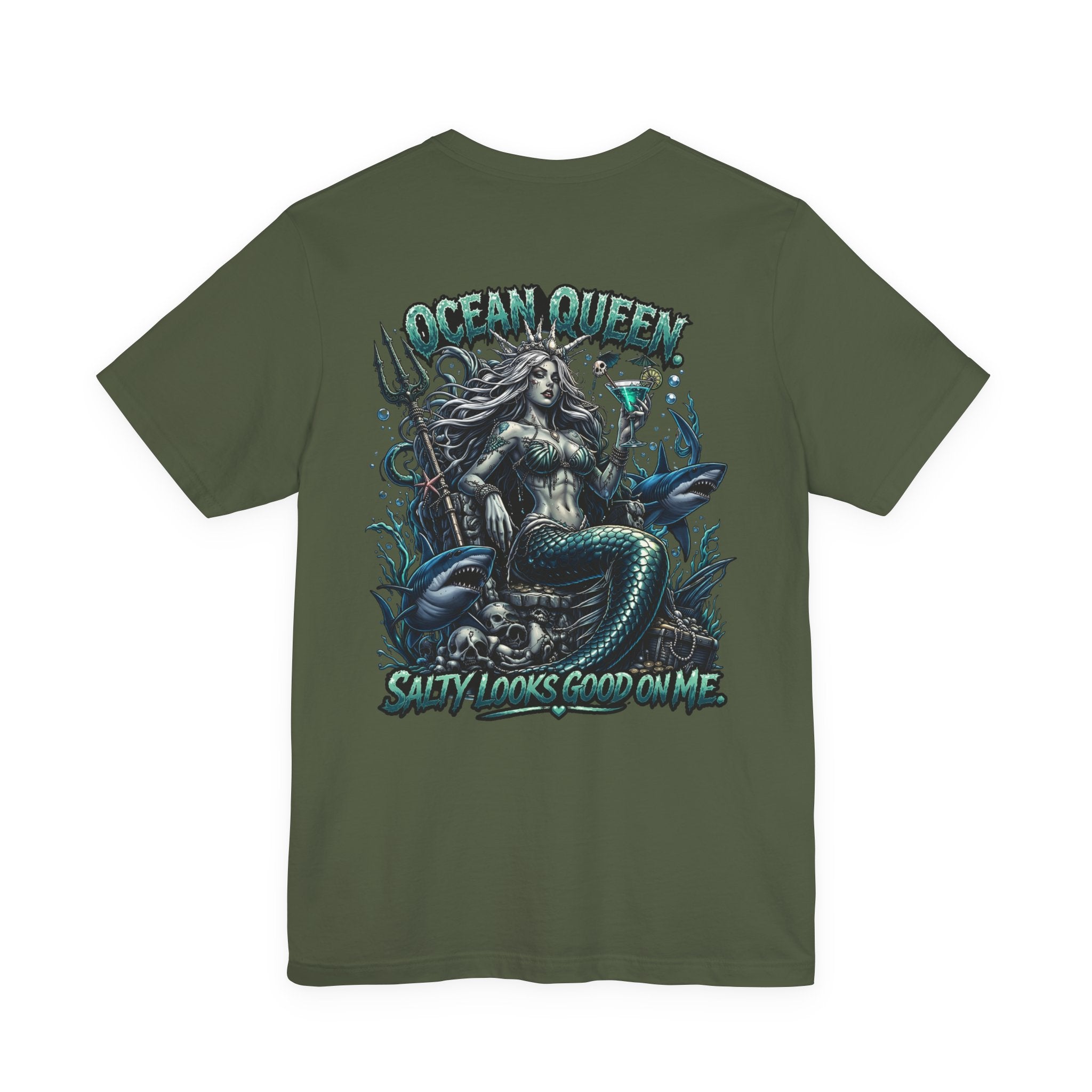 Ocean Queen Mermaid Tee — 'Ocean Queen' Graphic Short Sleeve Shirt
