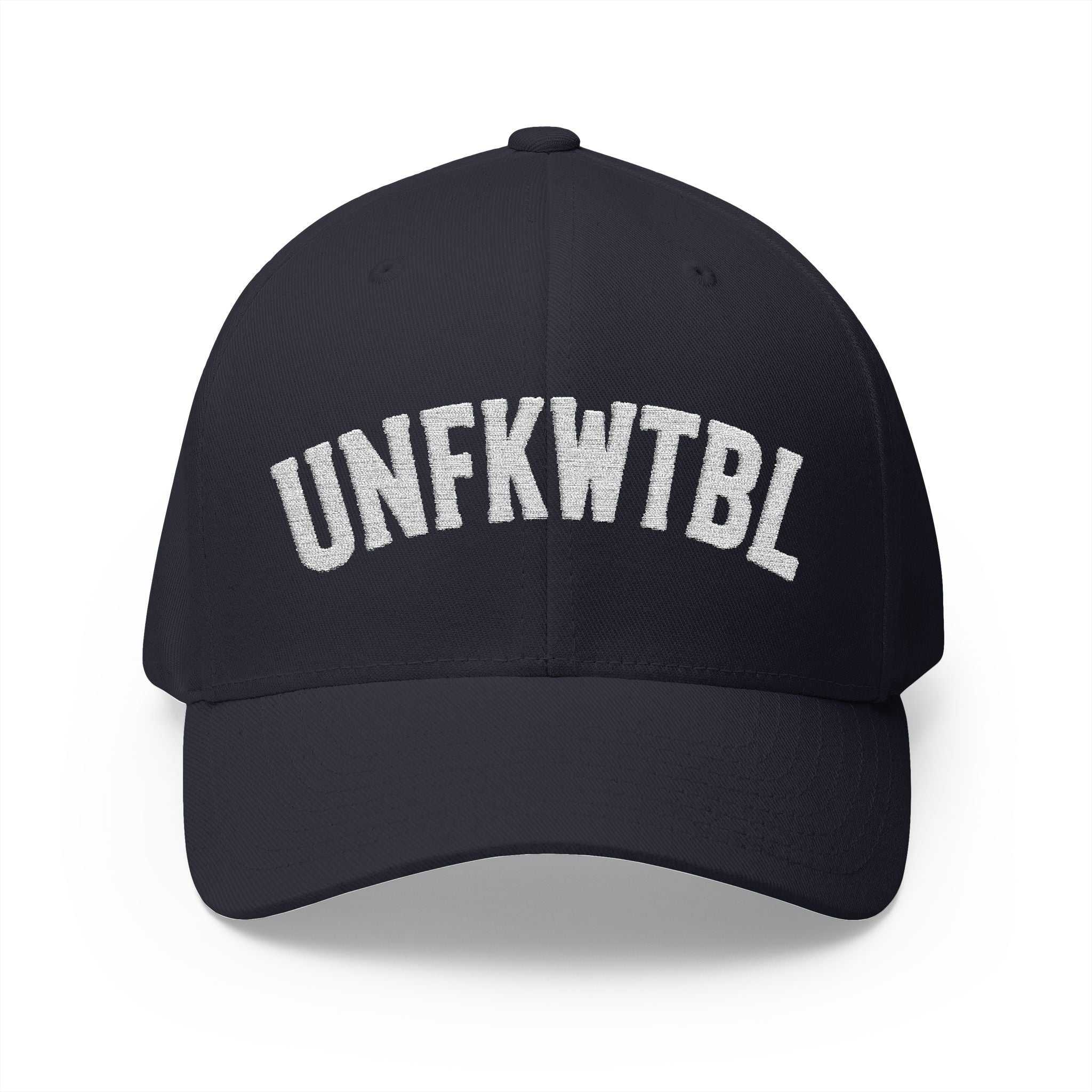 Embroidered Baseball Cap with bold white lettering, clover and American flag accents, structured six-panel design