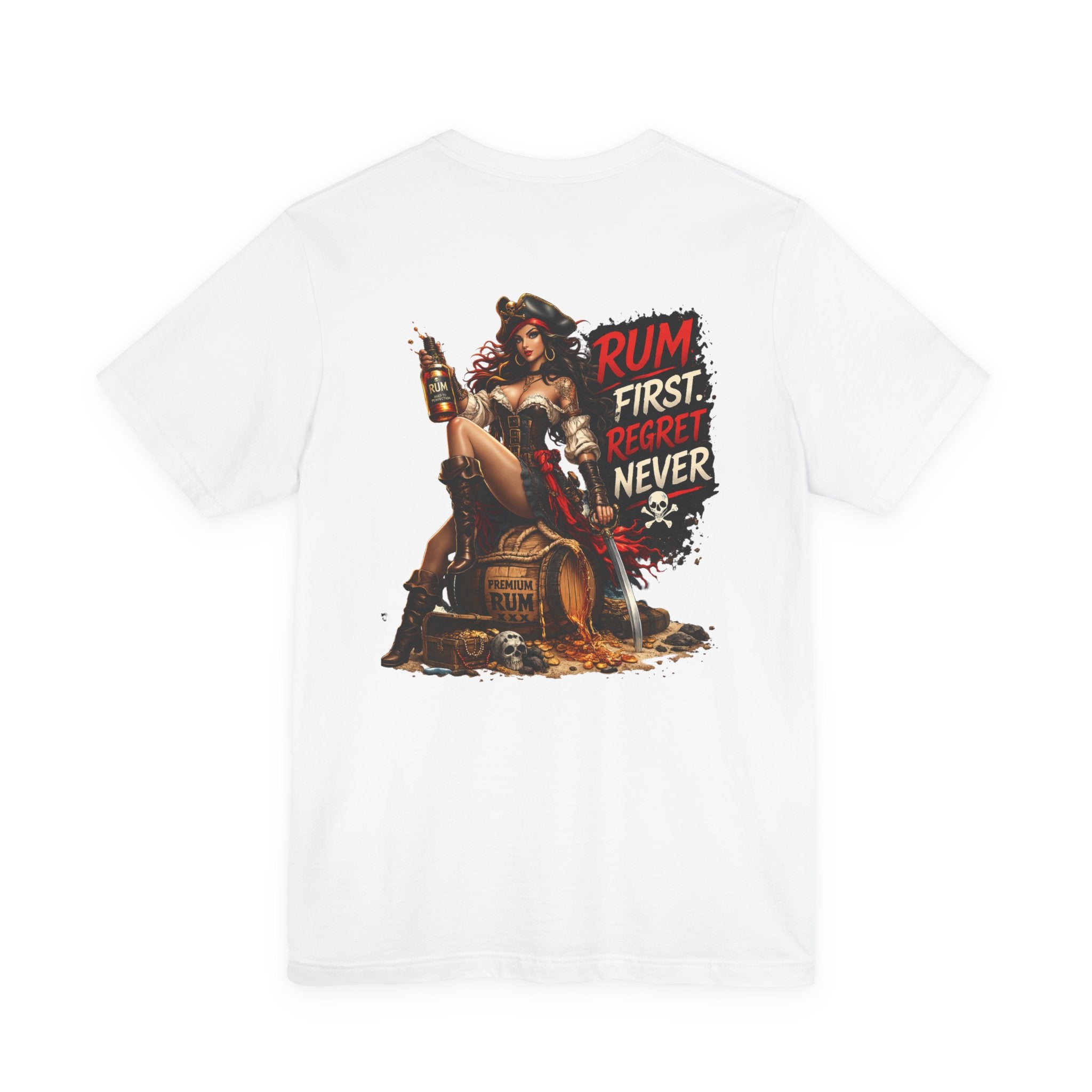 Rum First Regret Never Pirate Graphic Tee