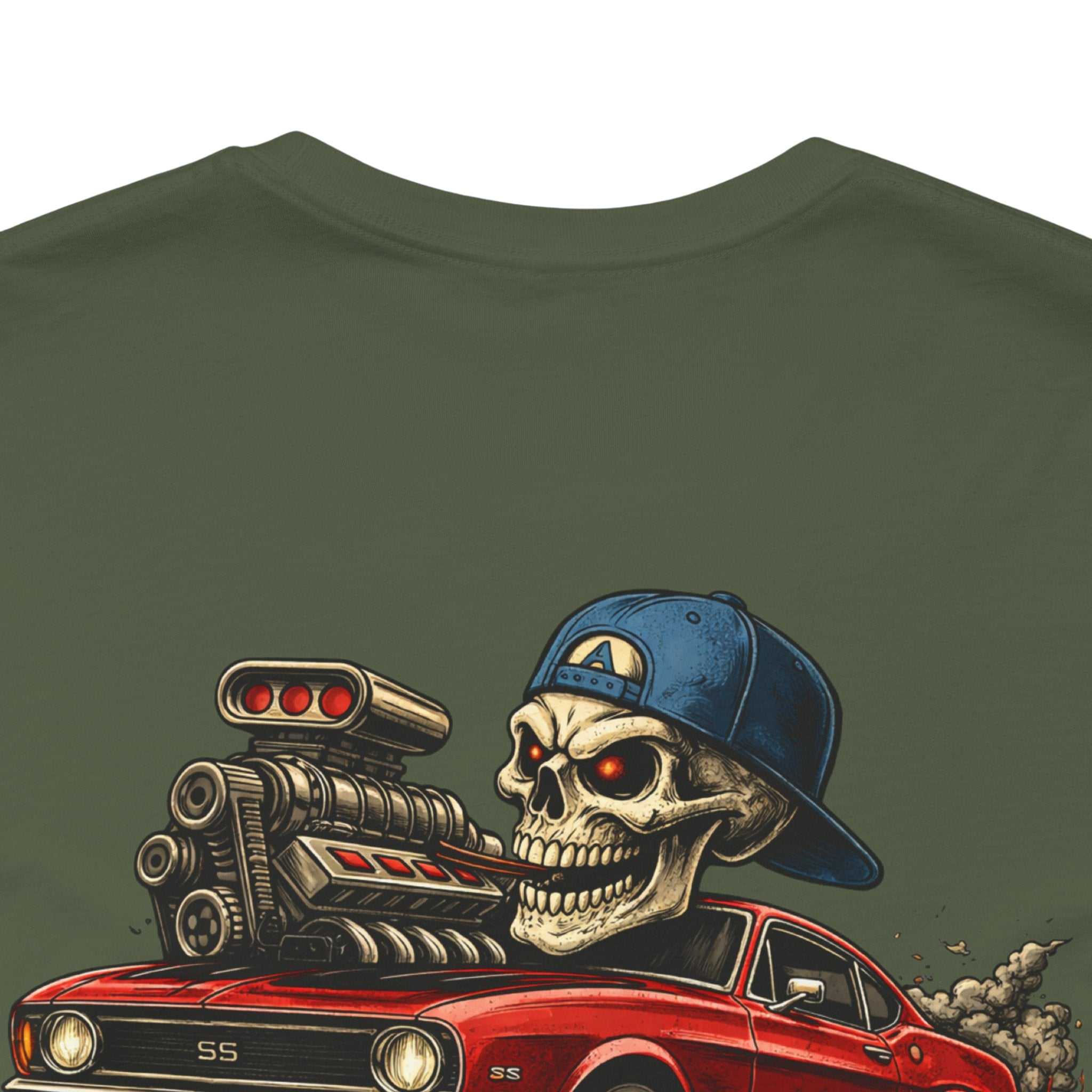 Full Throttle Till The End Tee — Skull Muscle Car Graphic T-Shirt