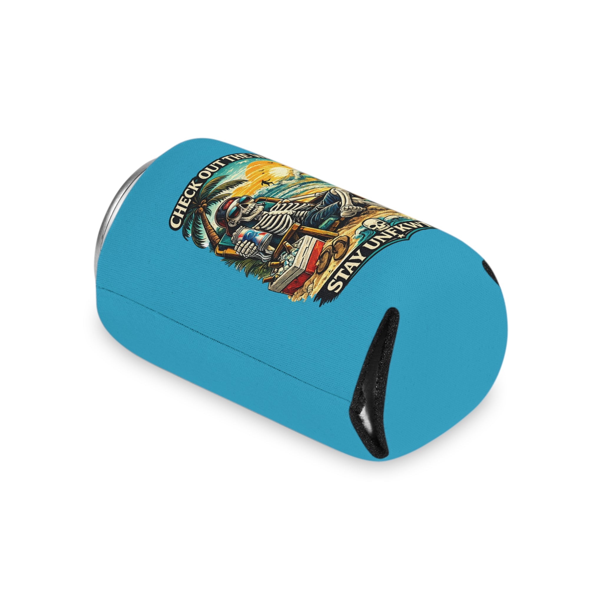 Can Cooler — 'Stay Cold / Check Out the Waves' Surf Skeleton Drink Koozie