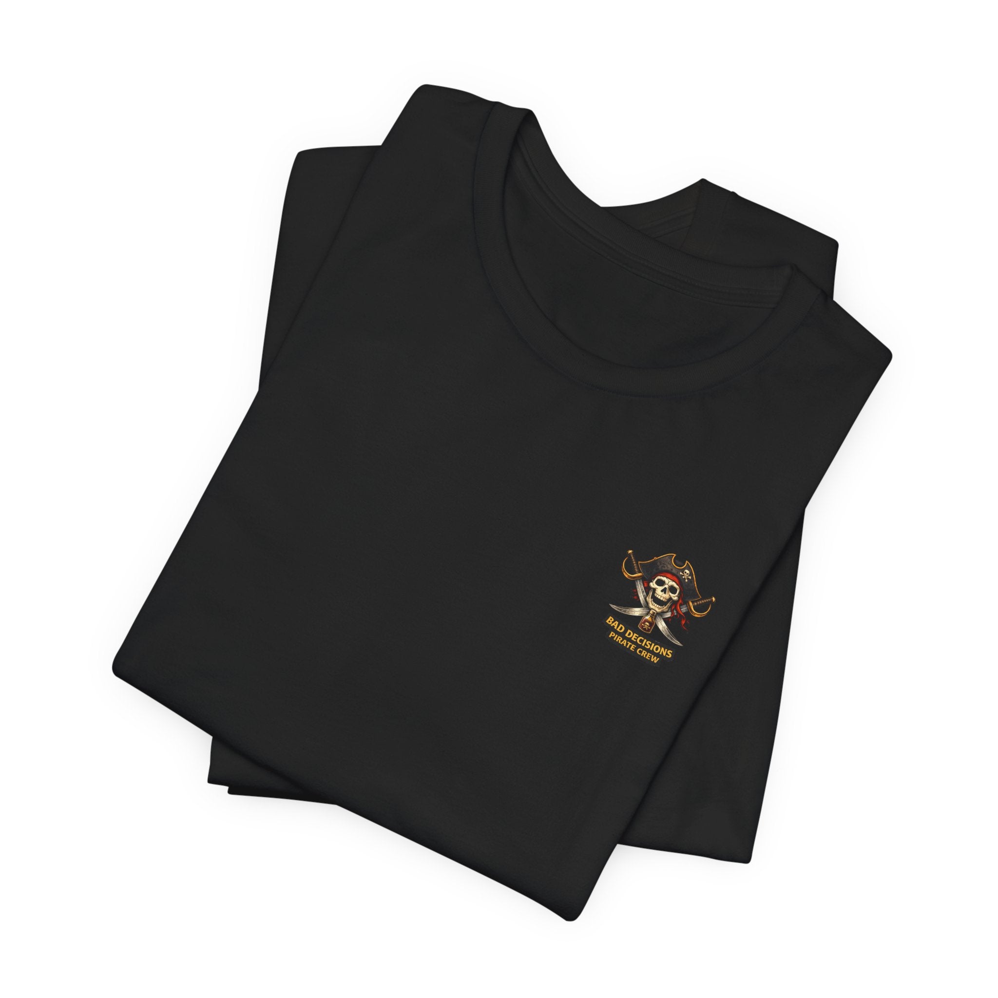 Captain of Bad Decisions Tee — Pirate Skeleton Graphic T-Shirt
