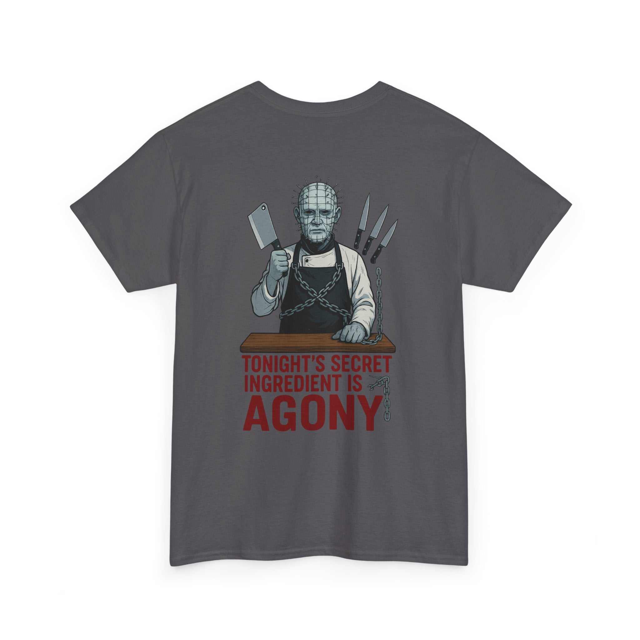 Pinhead Unisex Tee with CHOPPED contestant graphic, 100% cotton, unisex fit, casual horror design