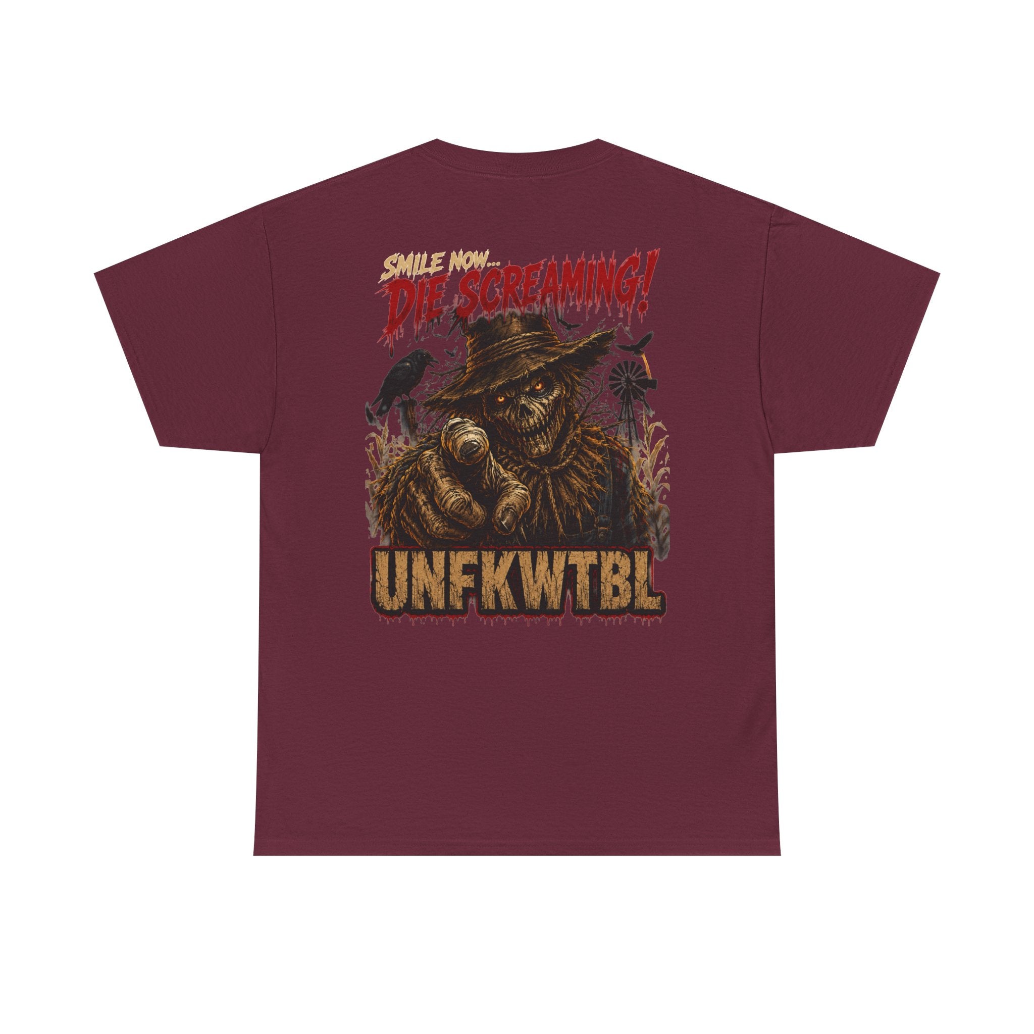 Horror Graphic Tee — "They’re Screaming" Scarecrow Design (UNFKWTBL)