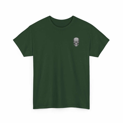Green T-Shirt FDNY ETERNAL Tribute with skull design, 100% cotton, unisex heavy cotton tee.