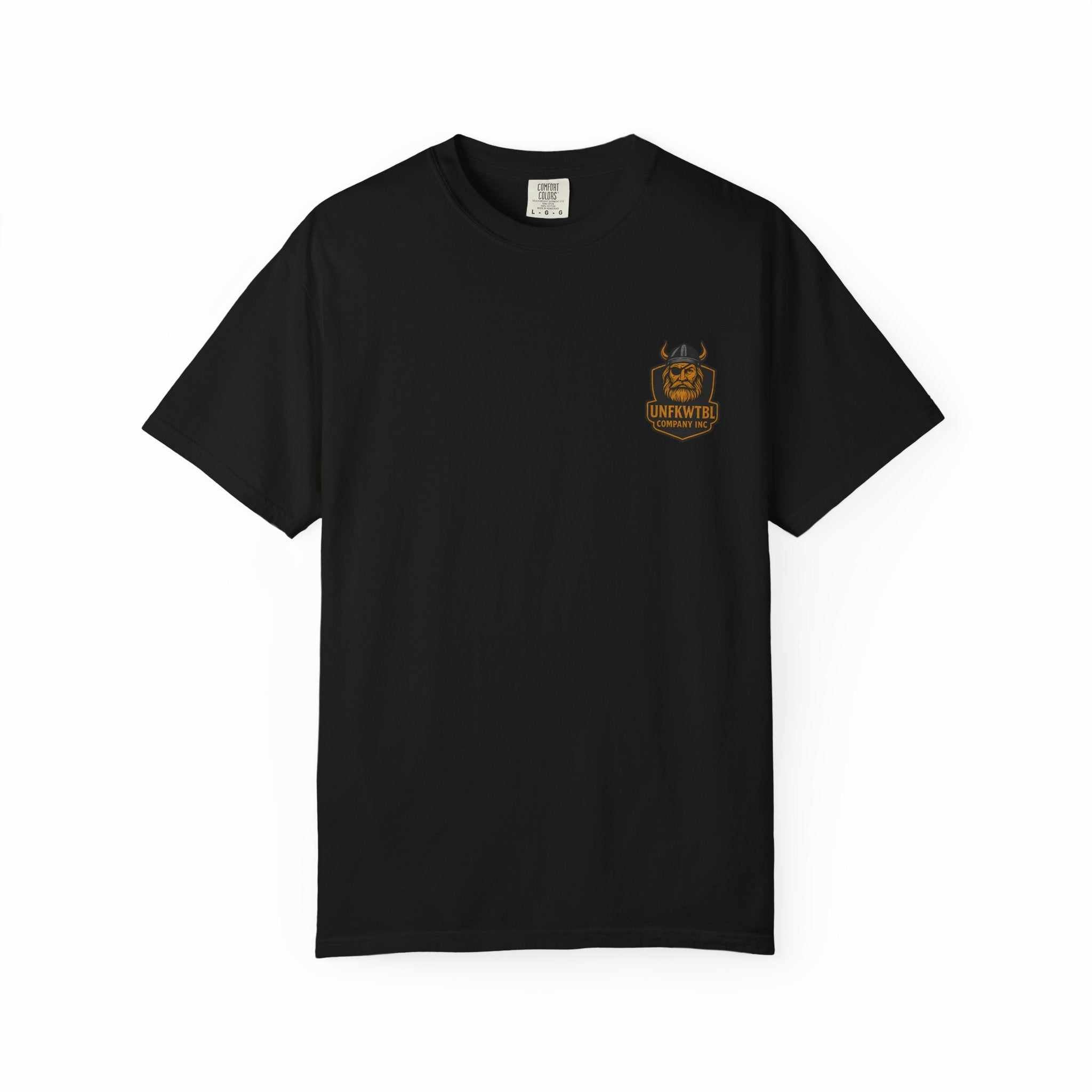Black unisex garment-dyed t-shirt with orange Beast King design, vintage style graphic tee for gamers and casual wear