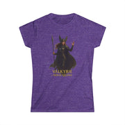 Purple women's tee with Valkyrie Norse legend warrior graphic and text design