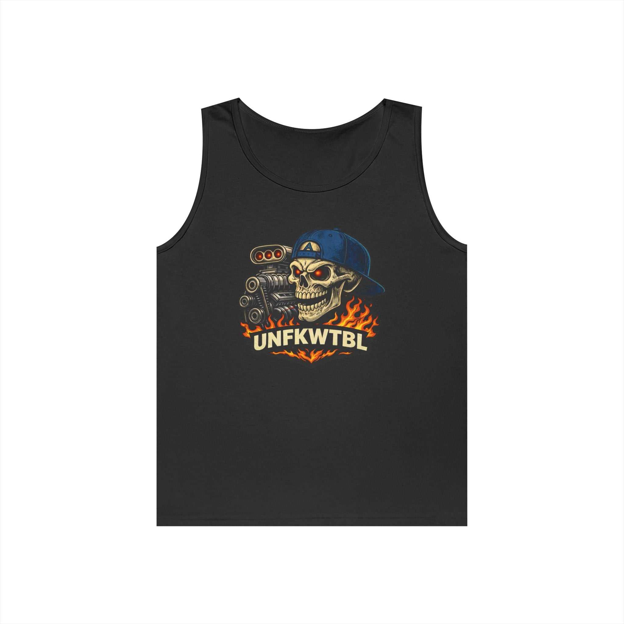 Skull Mechanic Tank Top — 'UNFKWTBL' Vintage Hot Rod Graphic