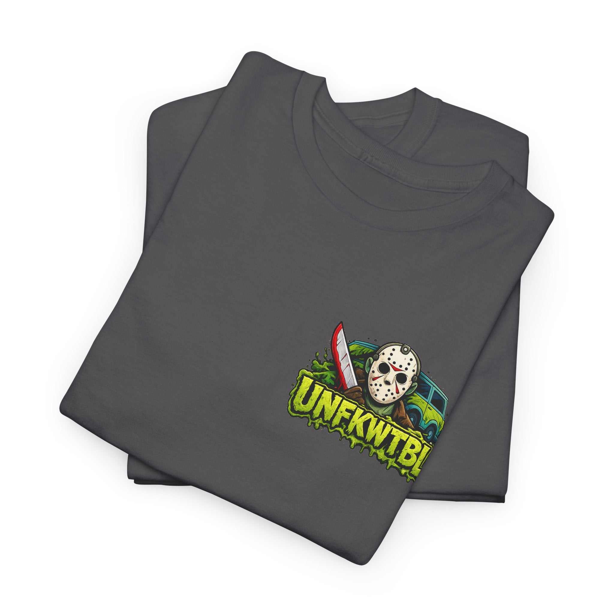 T-Shirt with Jason Voorhees Hanging with Mystery Crew Design