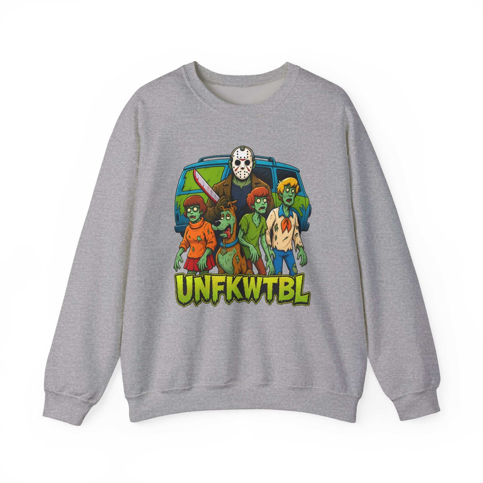 Horror Squad Crewneck Sweatshirt — Cartoon Zombie Kids & Jason Design (UNFKWTBL)