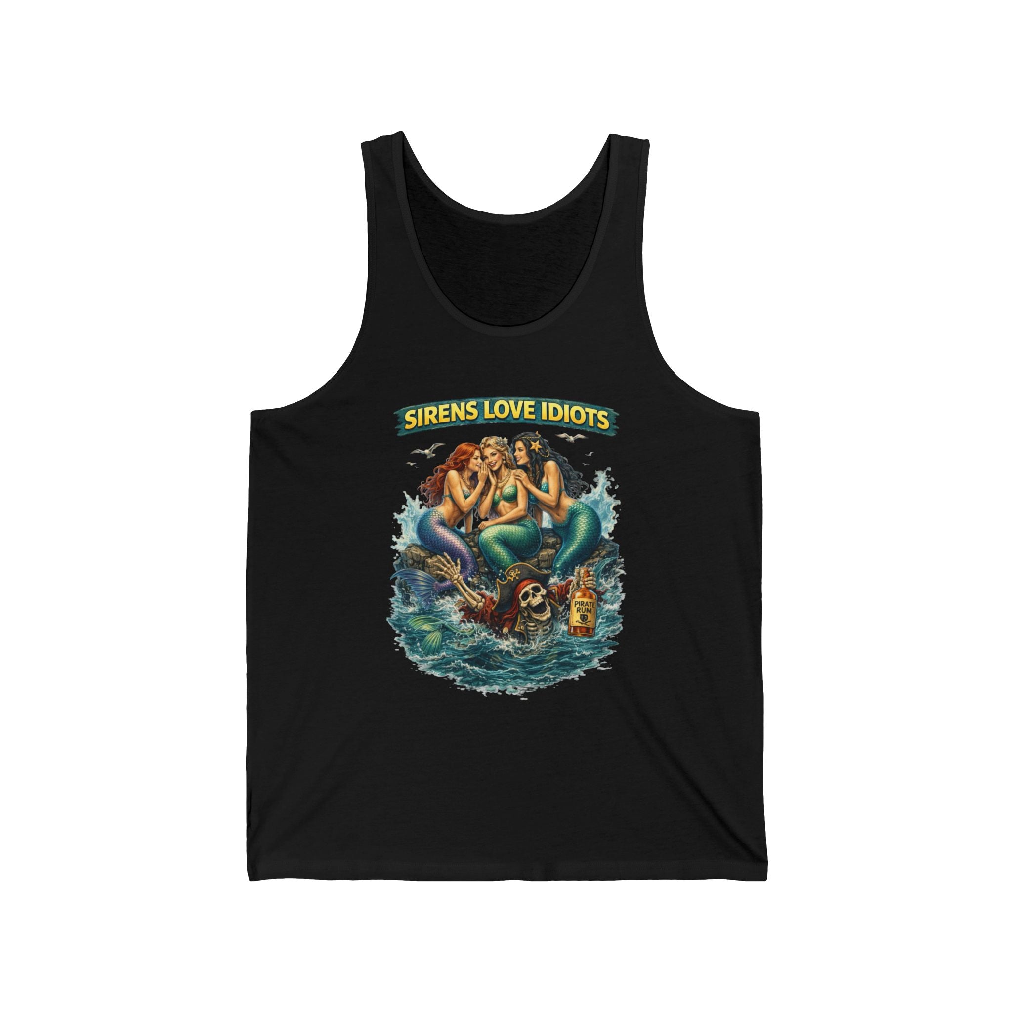 Sirens Love Idiots Tank Top – Funny Pirate Mermaid Graphic Beach Tank
