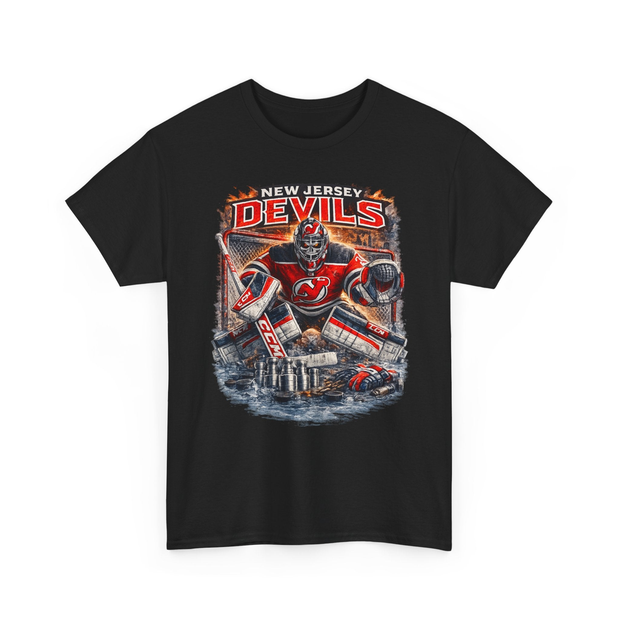 New Jersey Devils Hockey Goalie T-Shirt – Vintage Team Fan Tee - UNFKWTBL COMPANY INC