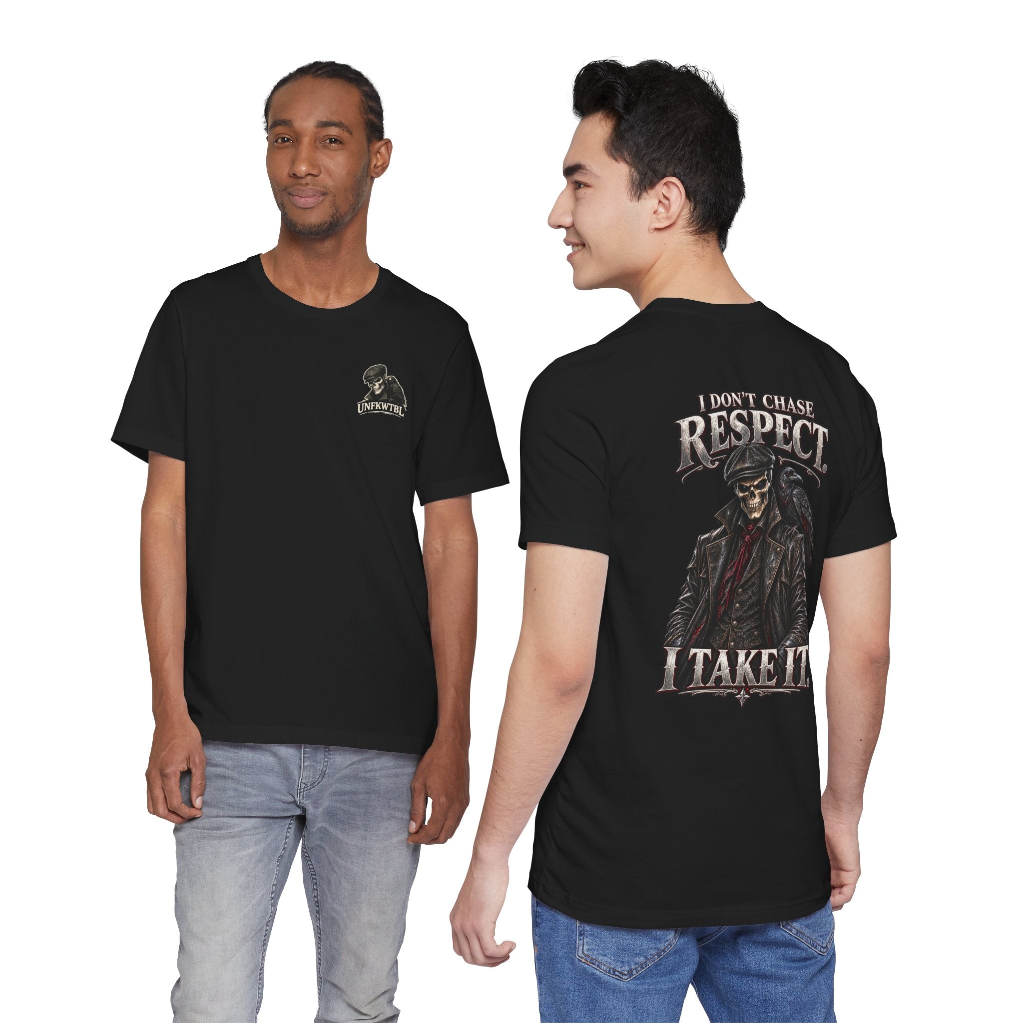Respect T-Shirt — "I Don't Chase Respect, I Take It" Raven Graphic Tee