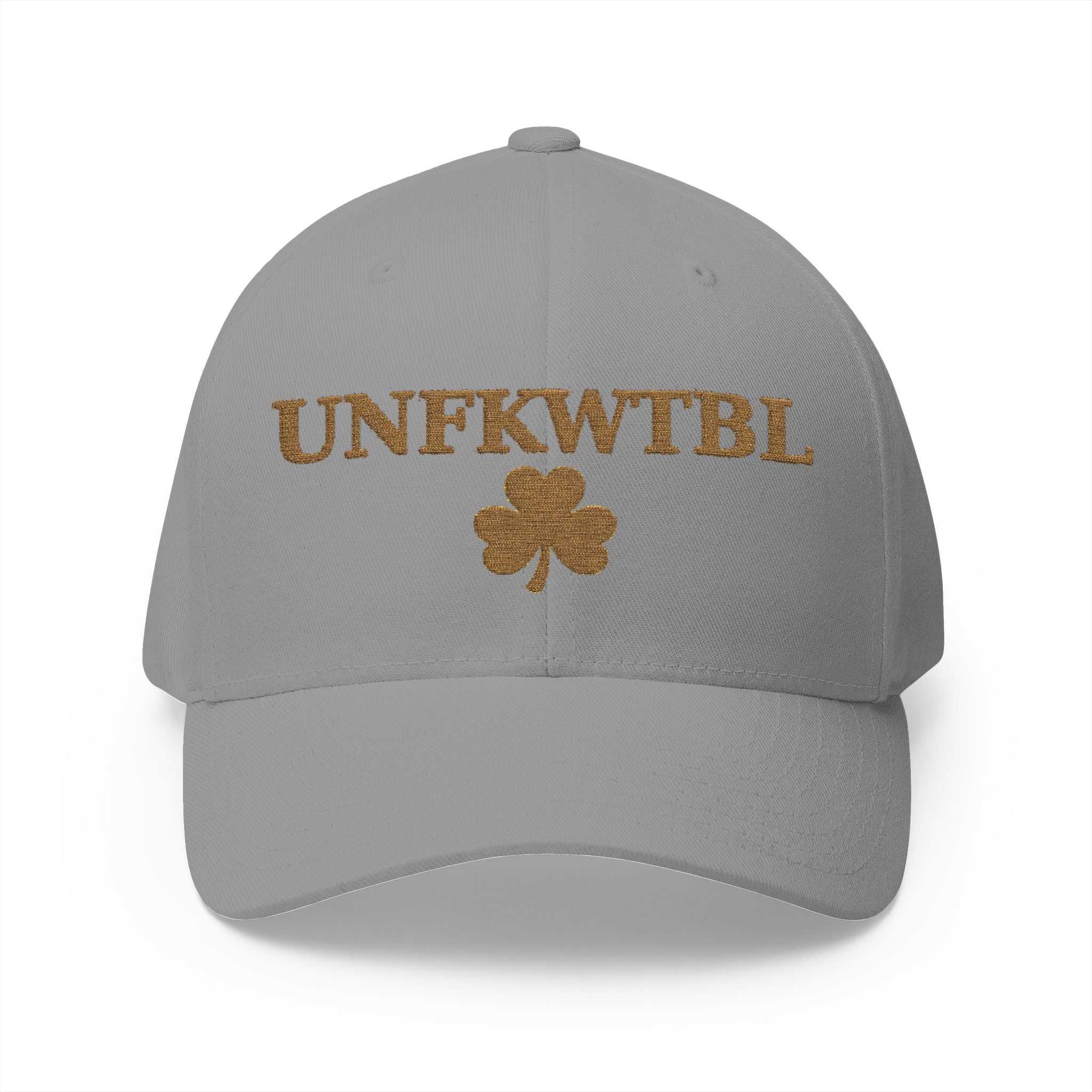 UNFKWTBL Embroidered Cap — Gold Shamrock Lucky Baseball Hat