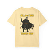 Batman Holographic Ghostface unisex T-shirt with unique Ghostface Batman design and "Hello Gotham Wanna Die?" text