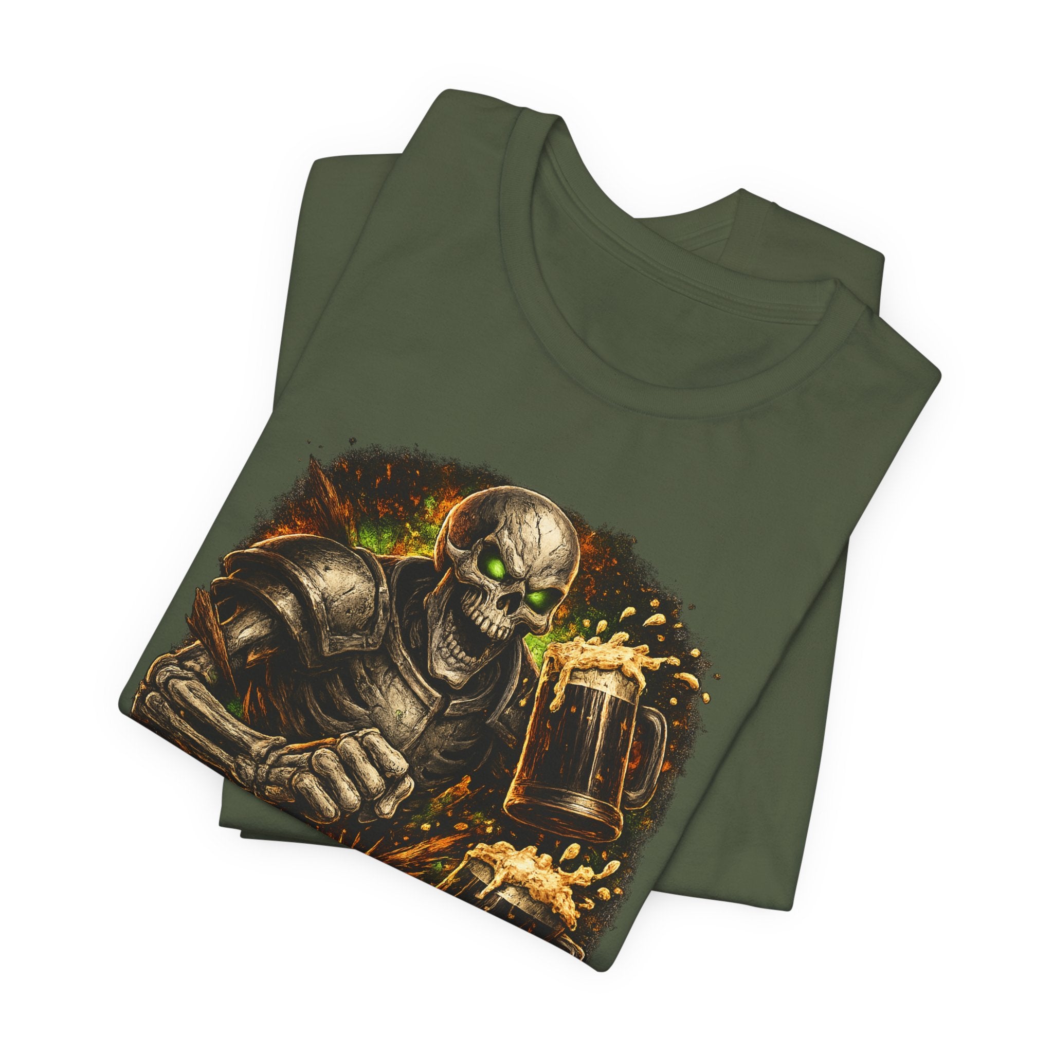 Graphic Tee — 'Bad Decisions Brewed Here' Skeleton Beer Shirt