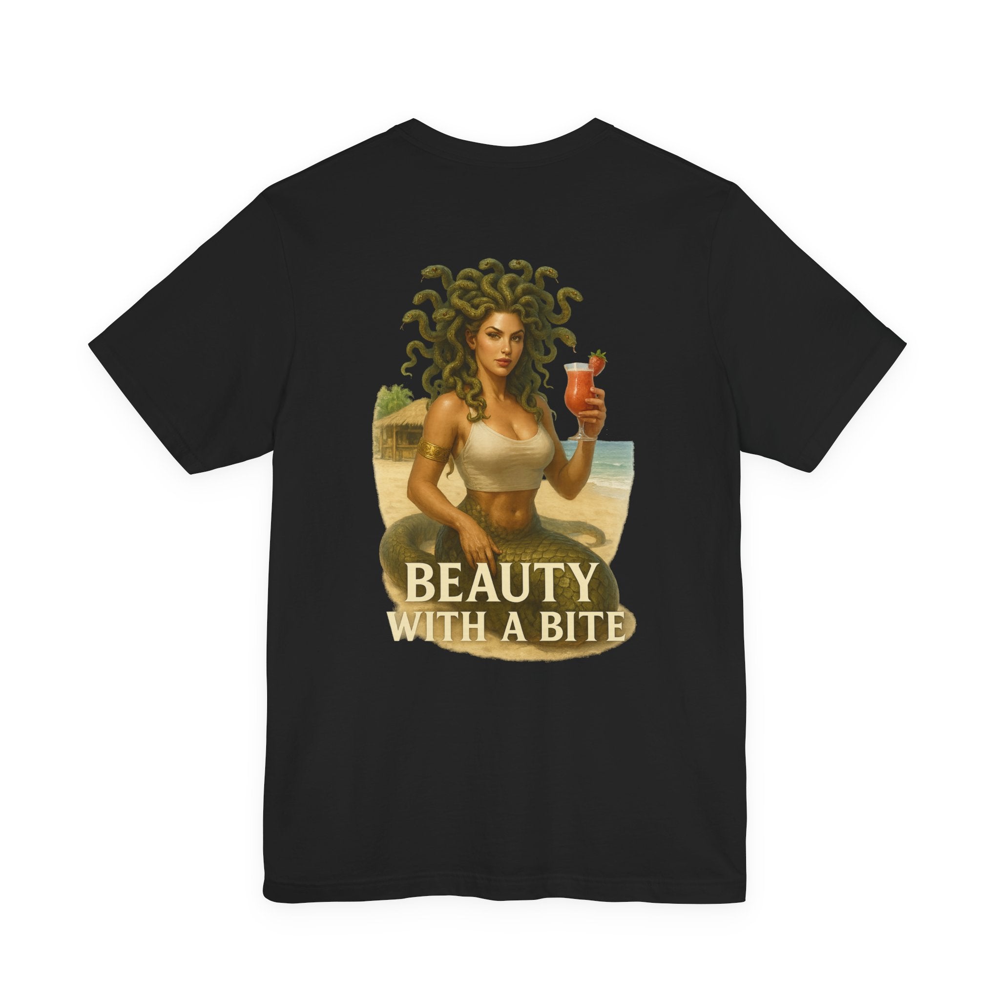 Medusa Beach Tee — "Beauty With a Bite" Graphic T-Shirt