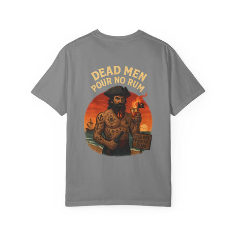 BLACKBEARD Pirate T-Shirt - Dead Men Pour No Rum, Vintage Pirate Shirt, Graphic Tee for Adults, Perfect for Halloween, Beachwear, Gift Idea