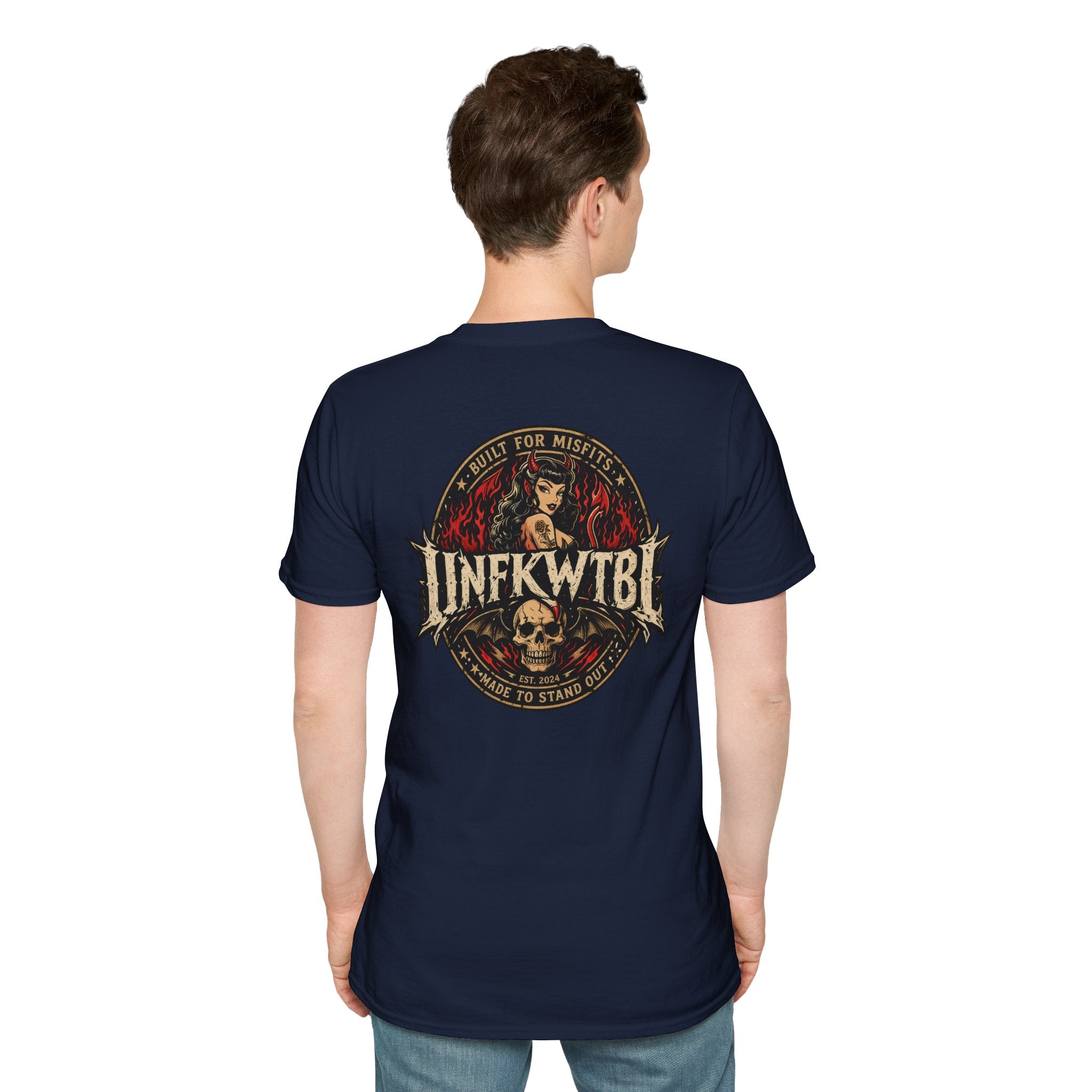 Graphic T-Shirt — 'UNFKWTBL' Vintage Rock Skull Design
