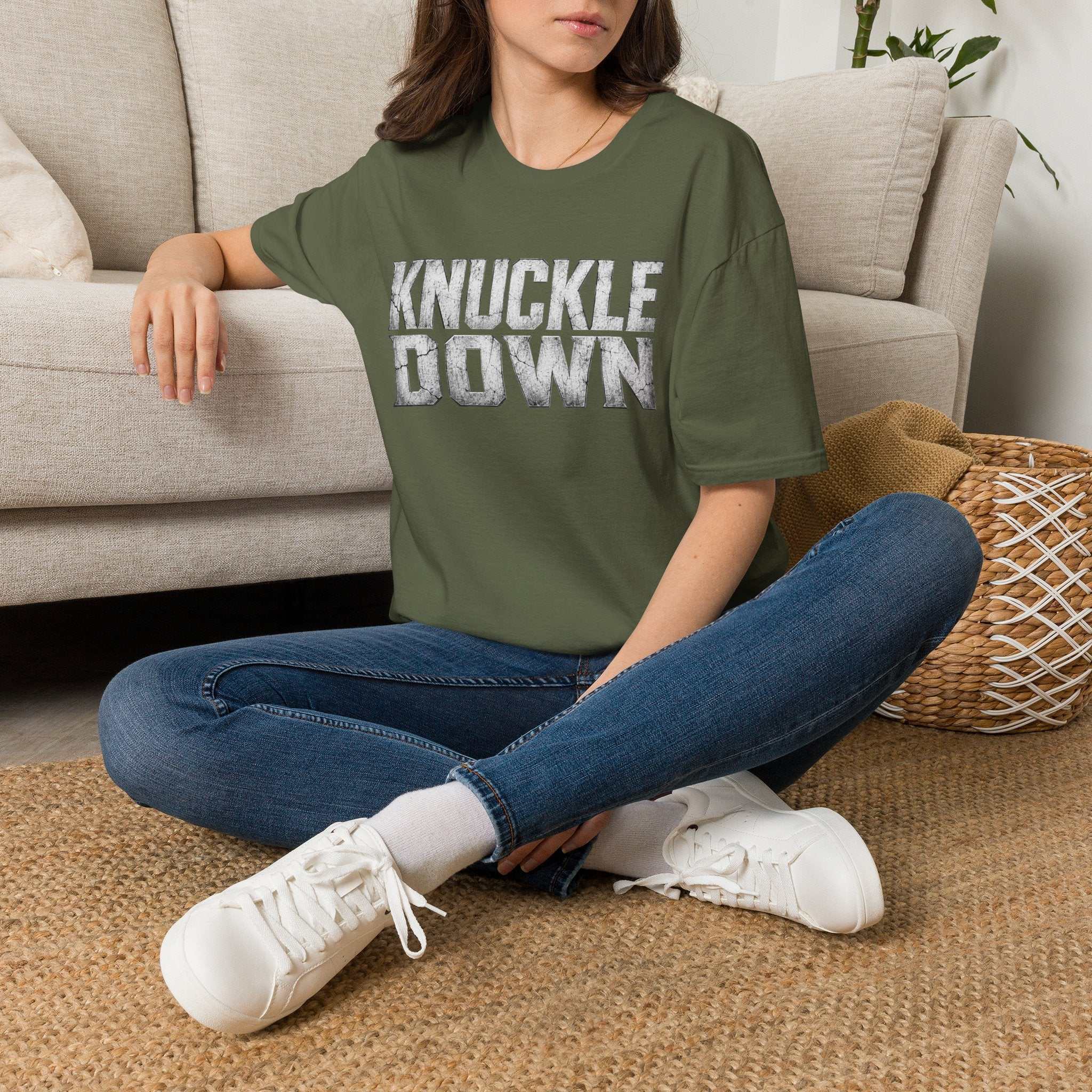 Knuckle Down Graphic T-Shirt — Bold Motivational Workout Tee