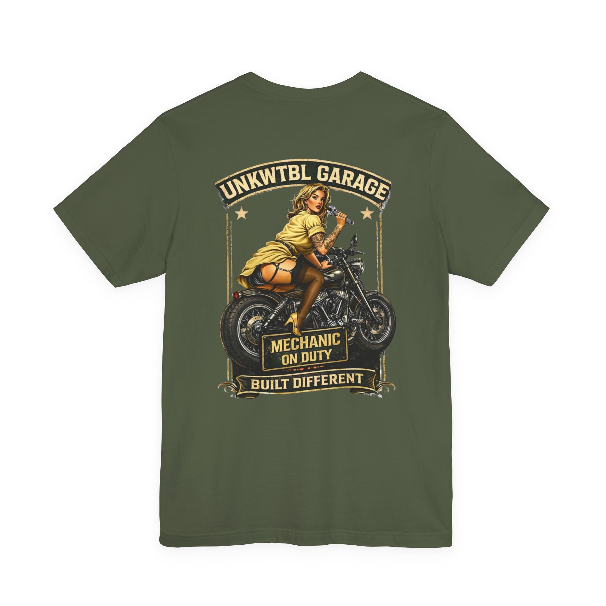 Mechanic On Duty Motorcycle Tee — Pinup Garage Vintage T-Shirt