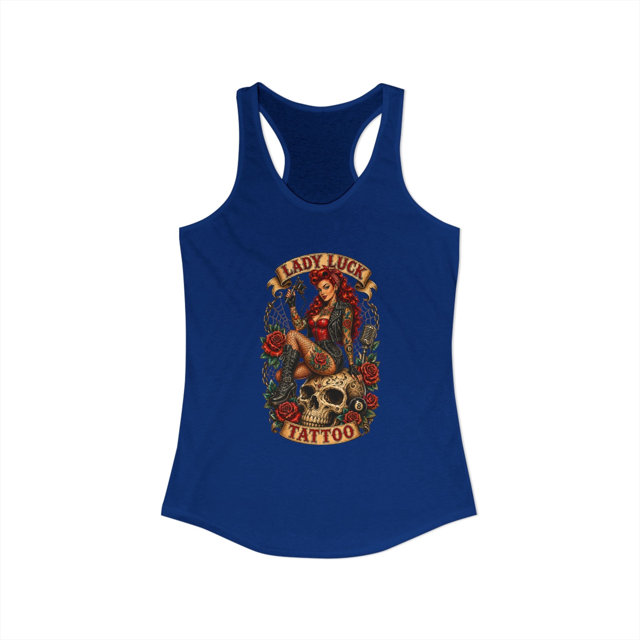 Lady Luck Tattoo Skull Queen Women’s Racerback Tank