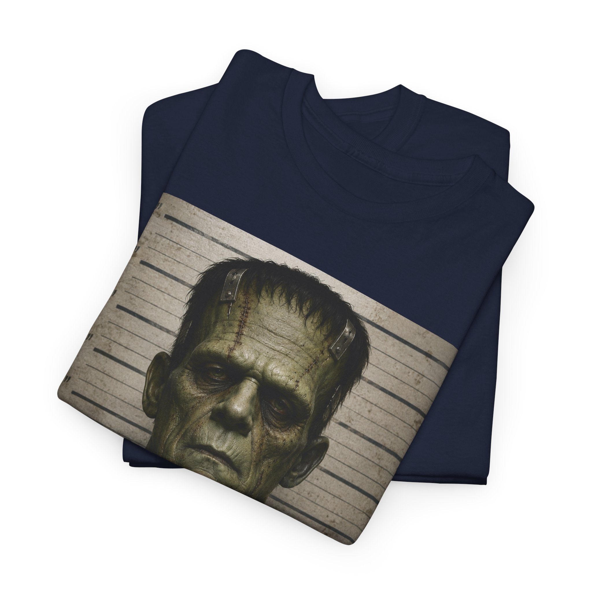 Frankenstein Mugshot Tee — Vintage Monster Mugshot Graphic T-Shirt