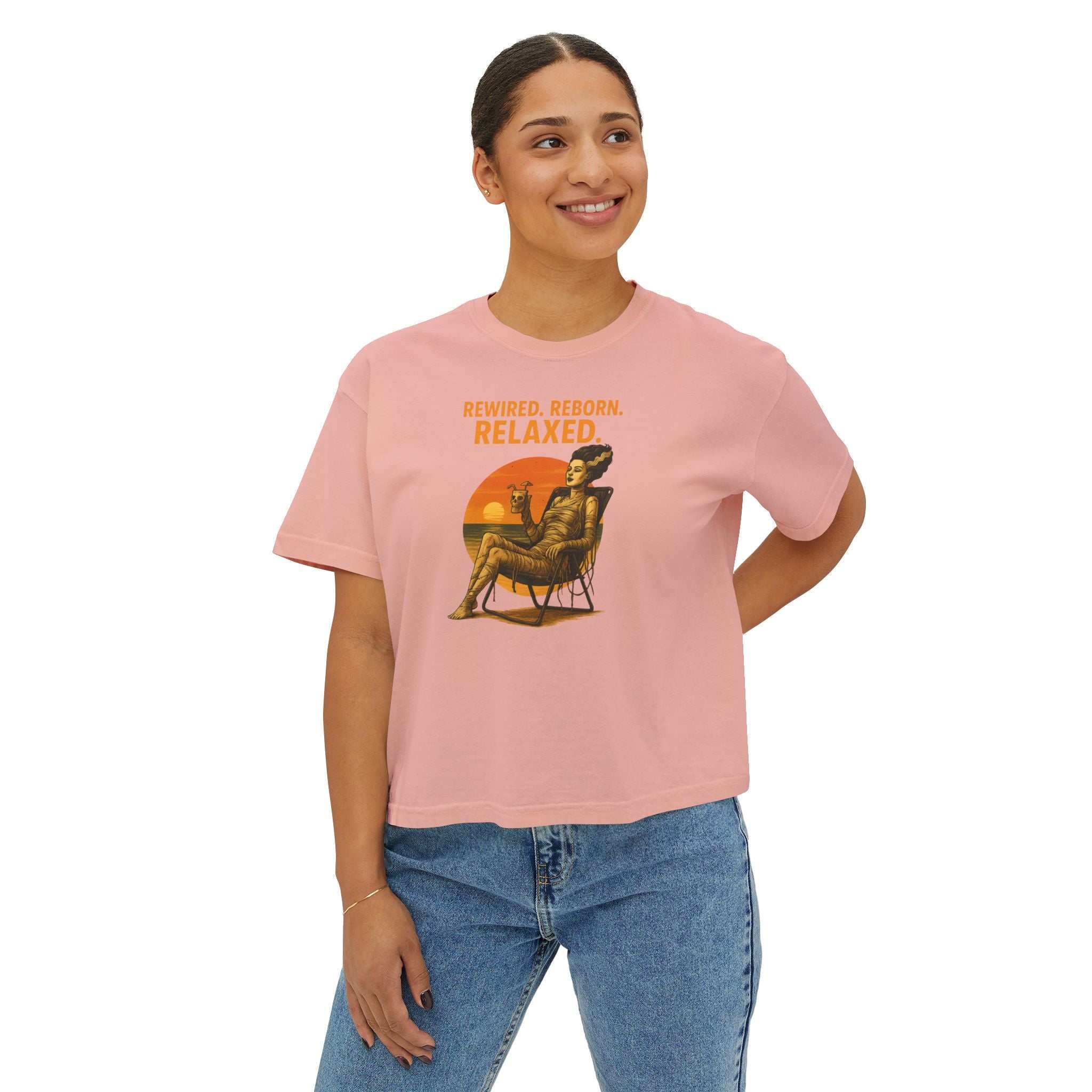 The Bride of Frankenstein Chill Time T-Shirt Women's Boxy Tee