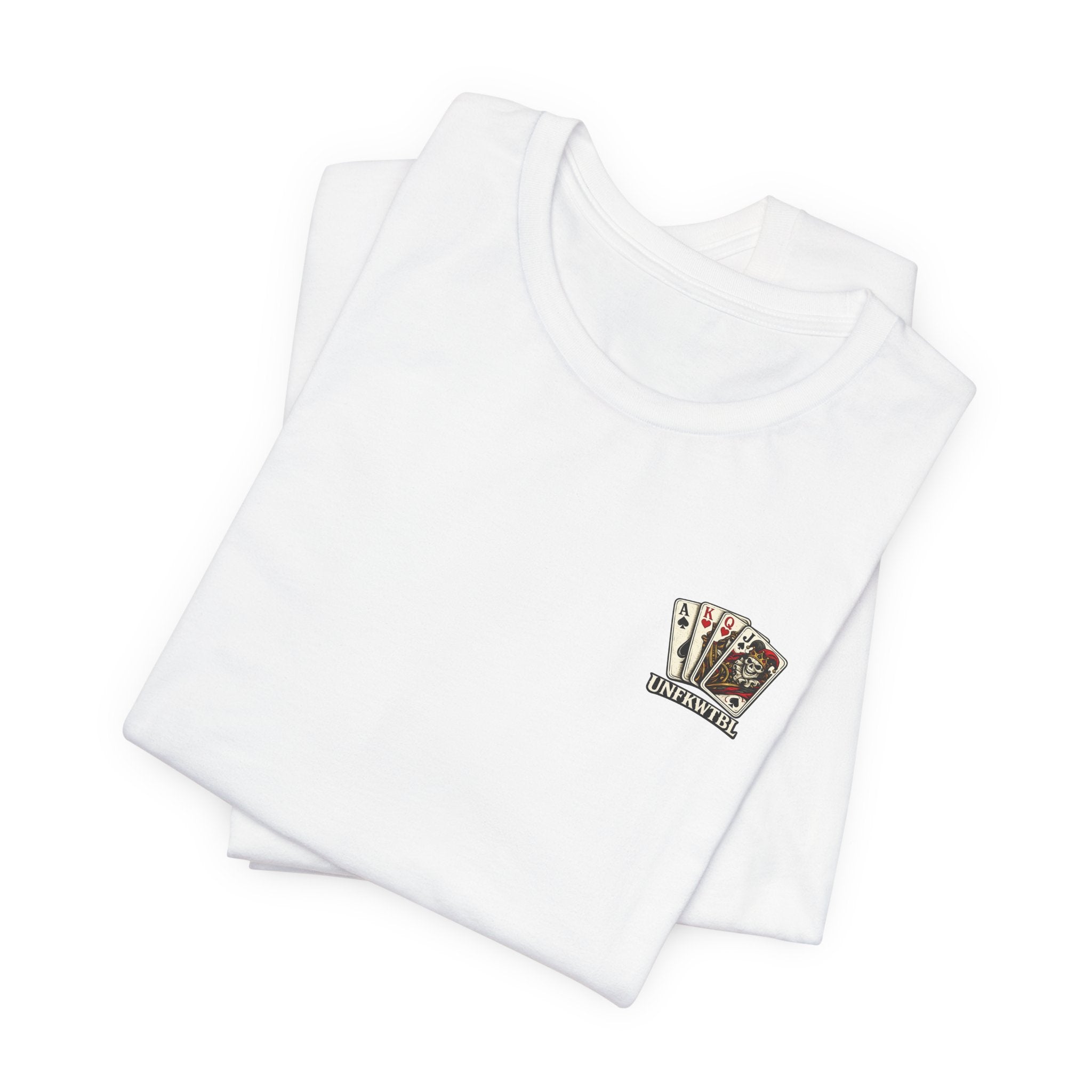 Joker Skull Playing Cards Graphic Tee — Gothic Card Game T-Shirt