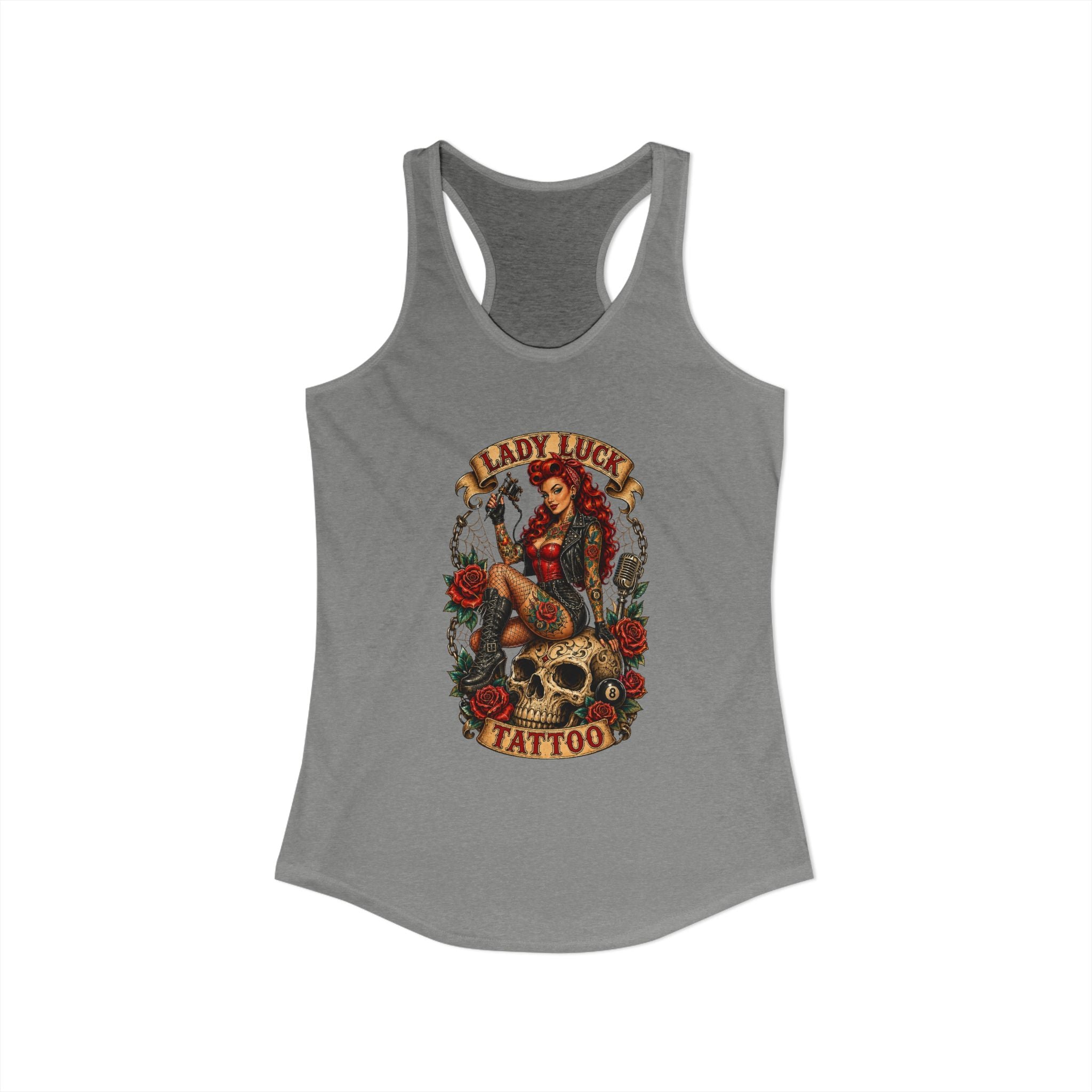Lady Luck Tattoo Skull Queen Women’s Racerback Tank