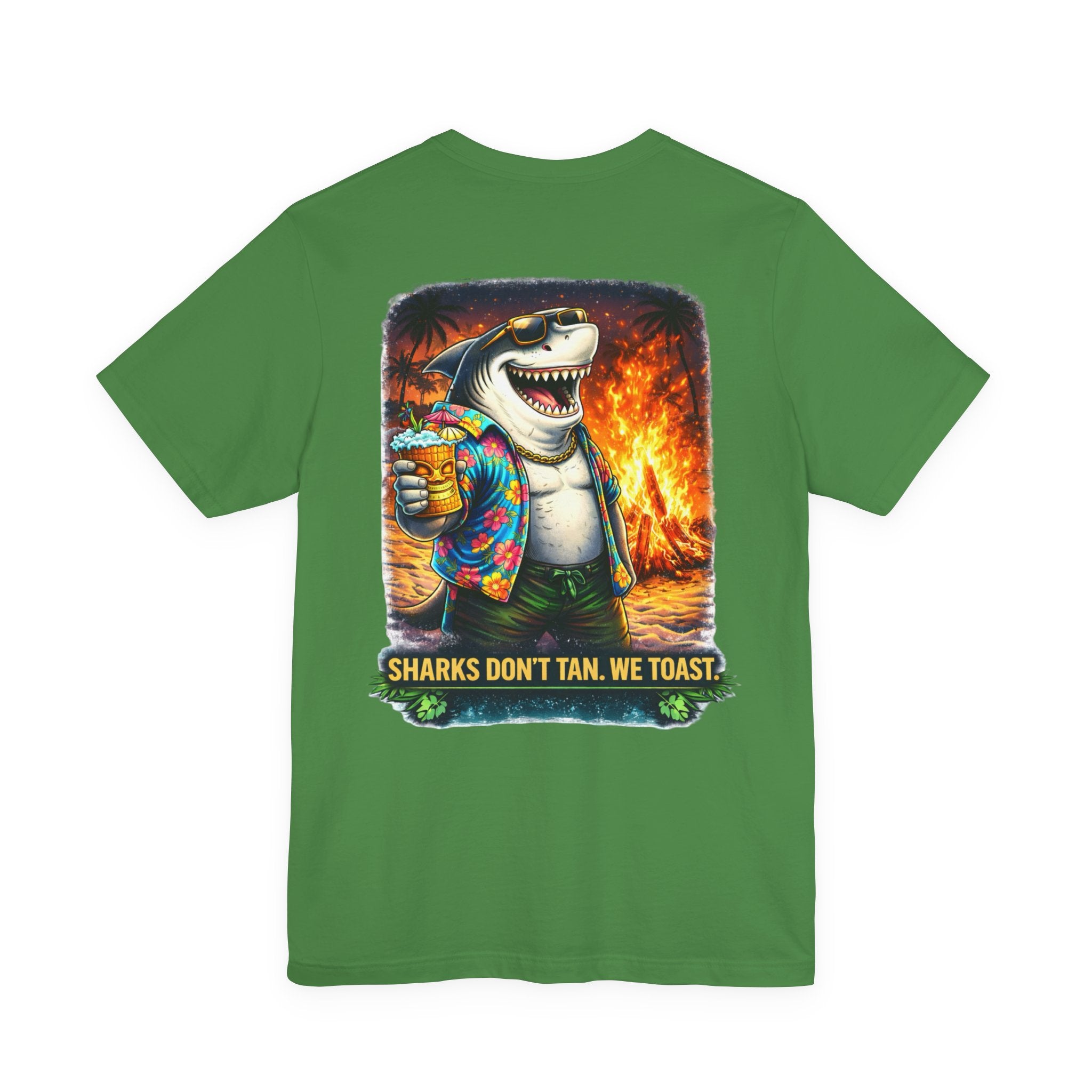 Shark Bonfire Tee — "Sharks Don’t Tan, We Toast" Graphic T-Shirt