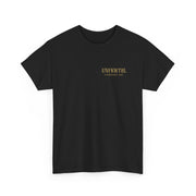 Black unisex Michael Myers Calm Before the Kill Halloween themed cotton t-shirt with small logo print on chest