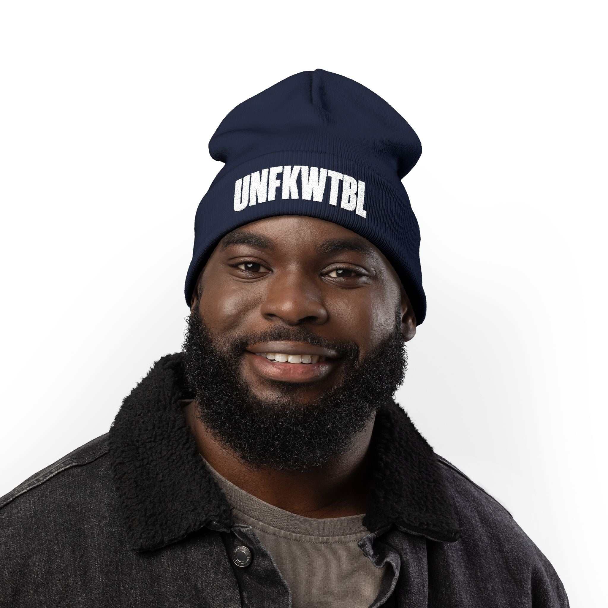 UNFKWTBL Embroidered Knit Beanie – Bold Streetwear Winter Hat