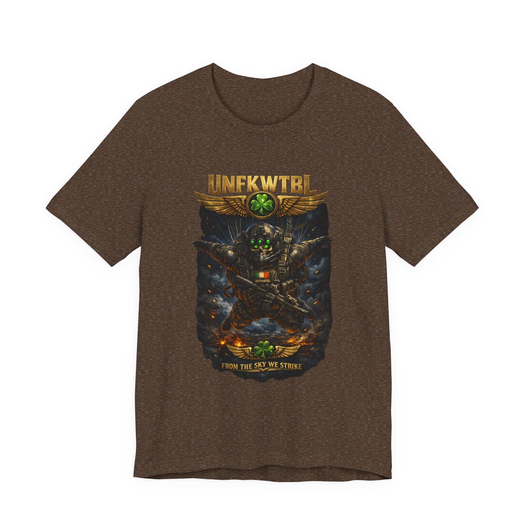 Military Mech Combat T‑Shirt — 'UNFKWTBL' Sci‑Fi Armor Design