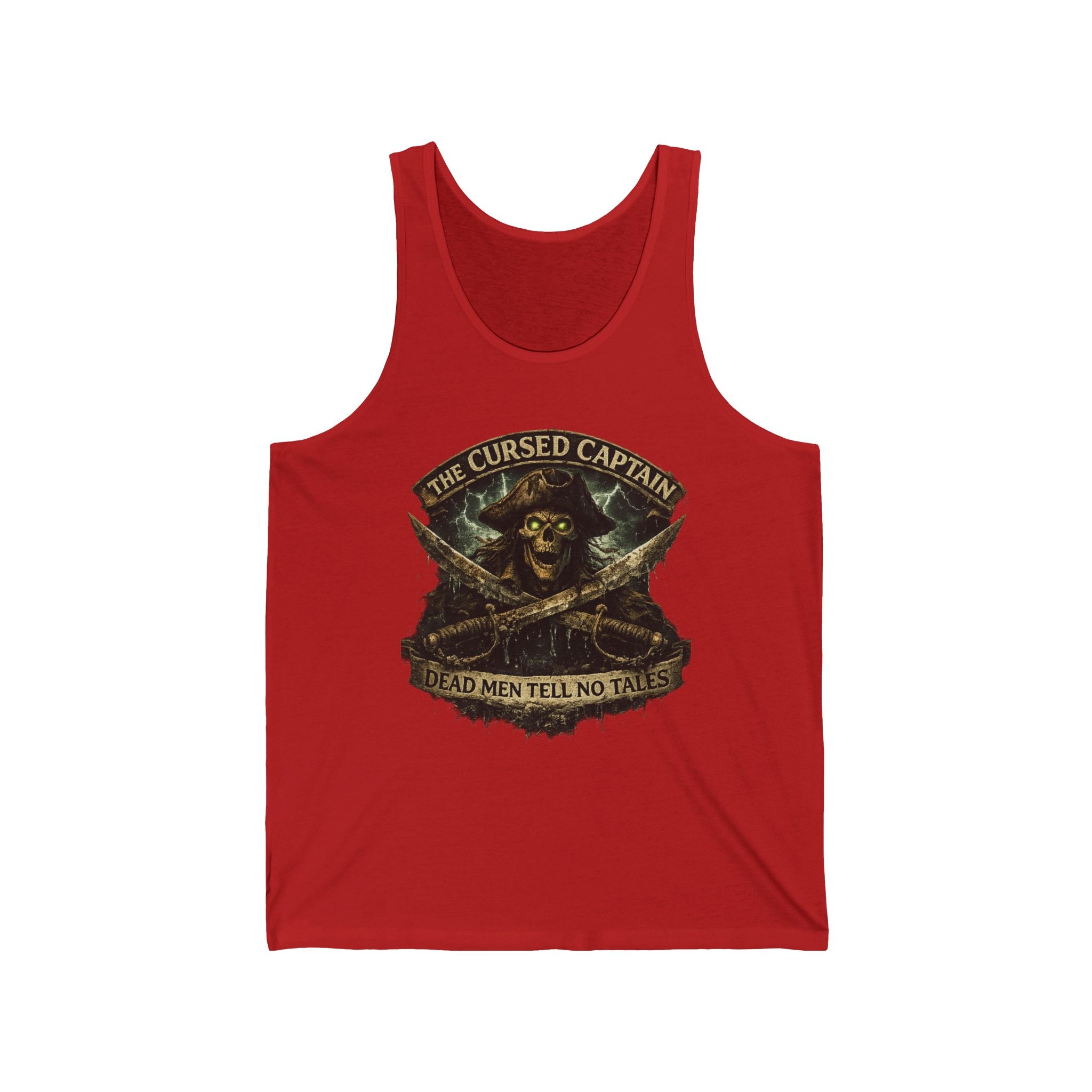 Cursed Captain Tank Top — "The Cursed Captain, Dead Men Tell No Tales" Pirate Skull Tank