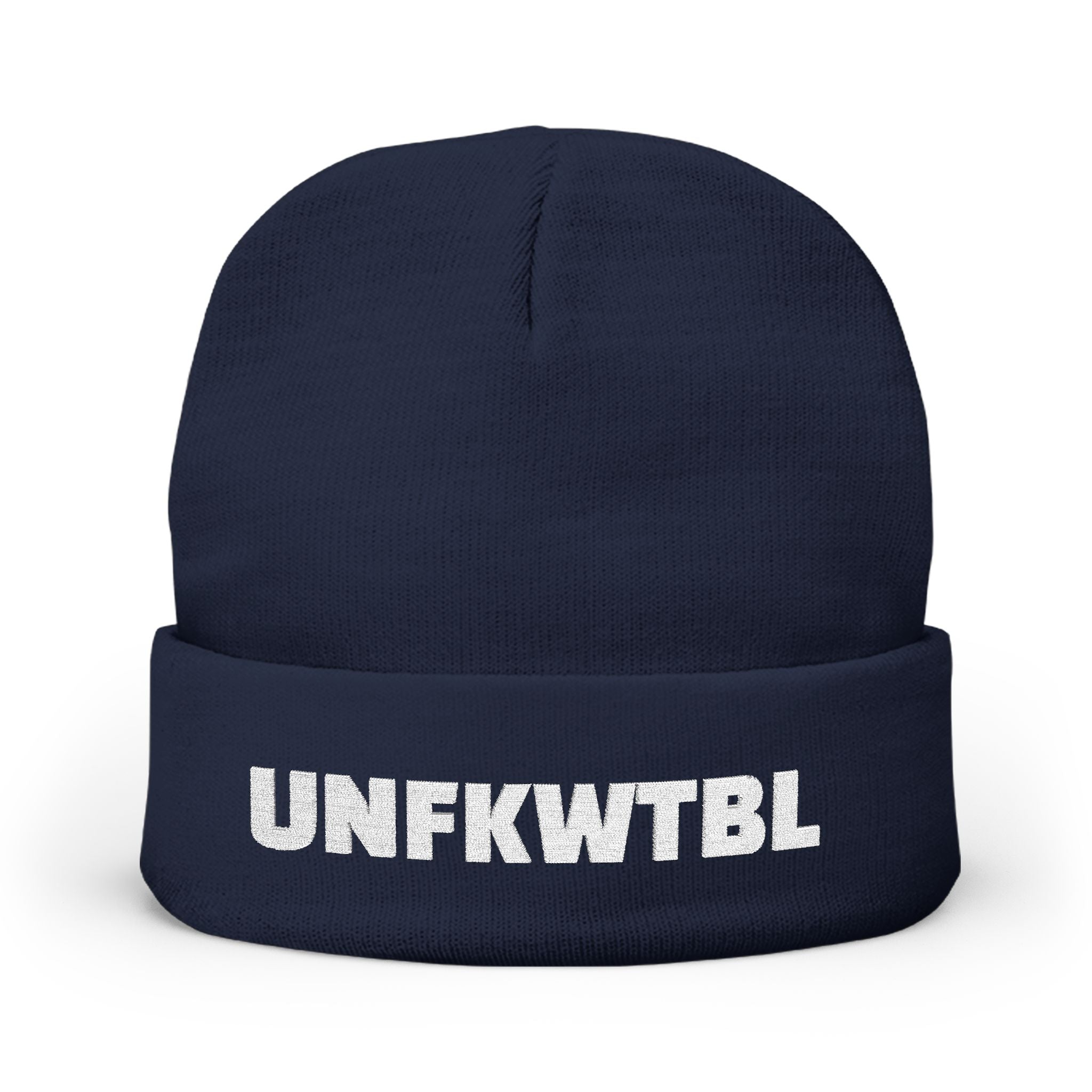 UNFKWTBL Embroidered Cuffed Knit Beanie