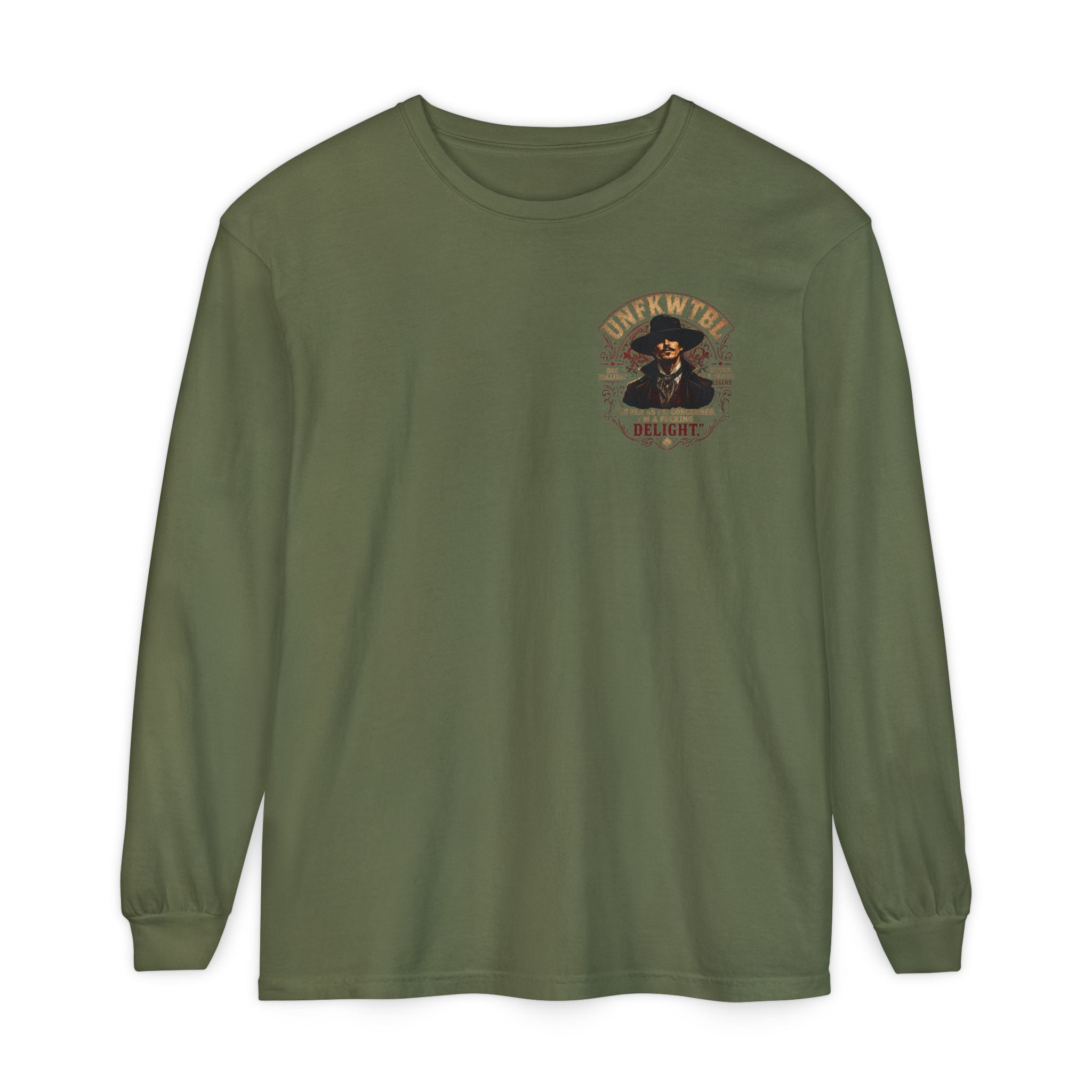 Unfkwtbl Vintage Western Long Sleeve T‑Shirt — Gunslinger Graphic