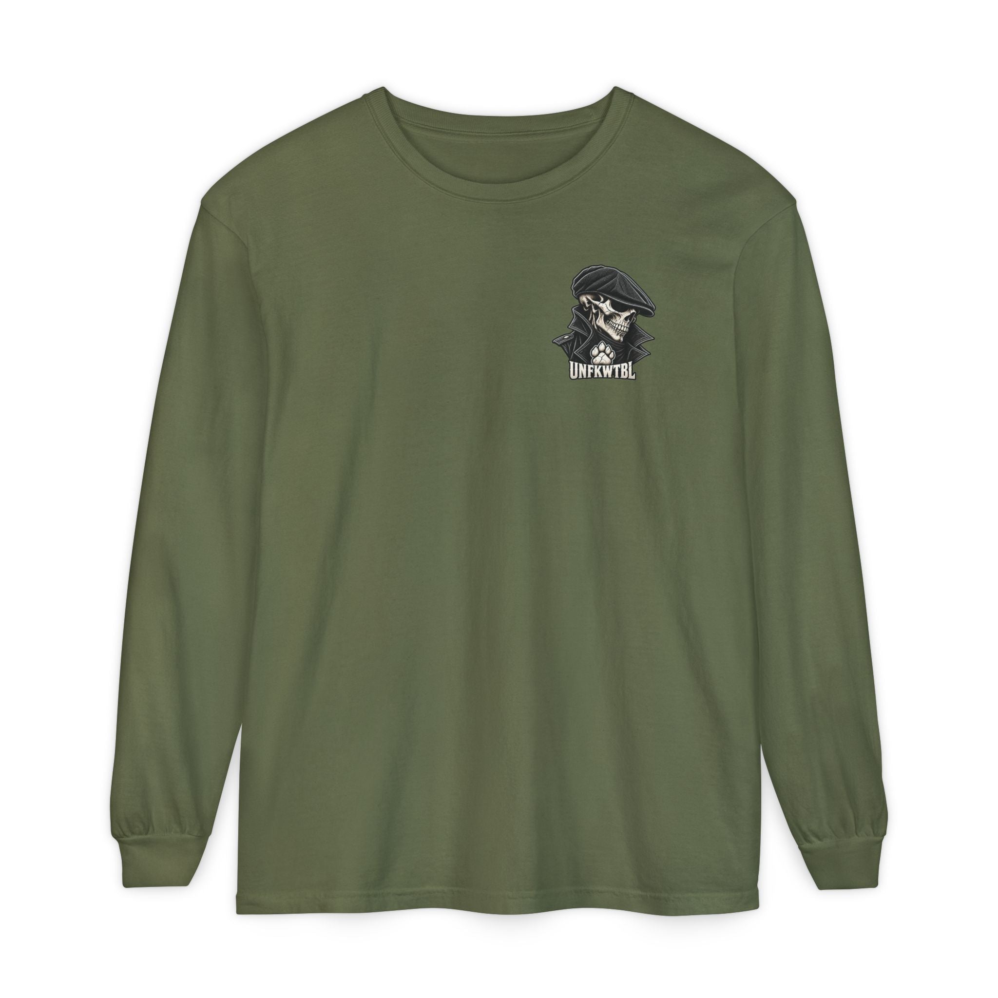 Calm Men Raven Skull Long Sleeve Tee