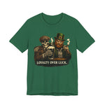 Loyalty Over Luck St. Patrick’s Tee — Vintage Leprechaun & Skeleton Pub Graphic T‑Shirt