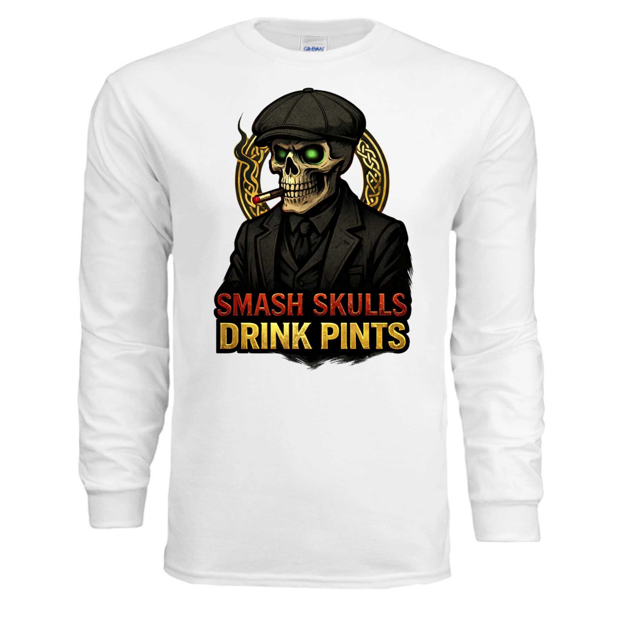 Peaky Blinders UNFKWTBL long-sleeve Gildan cotton t-shirt in ash grey with classic fit and ribbed cuffs