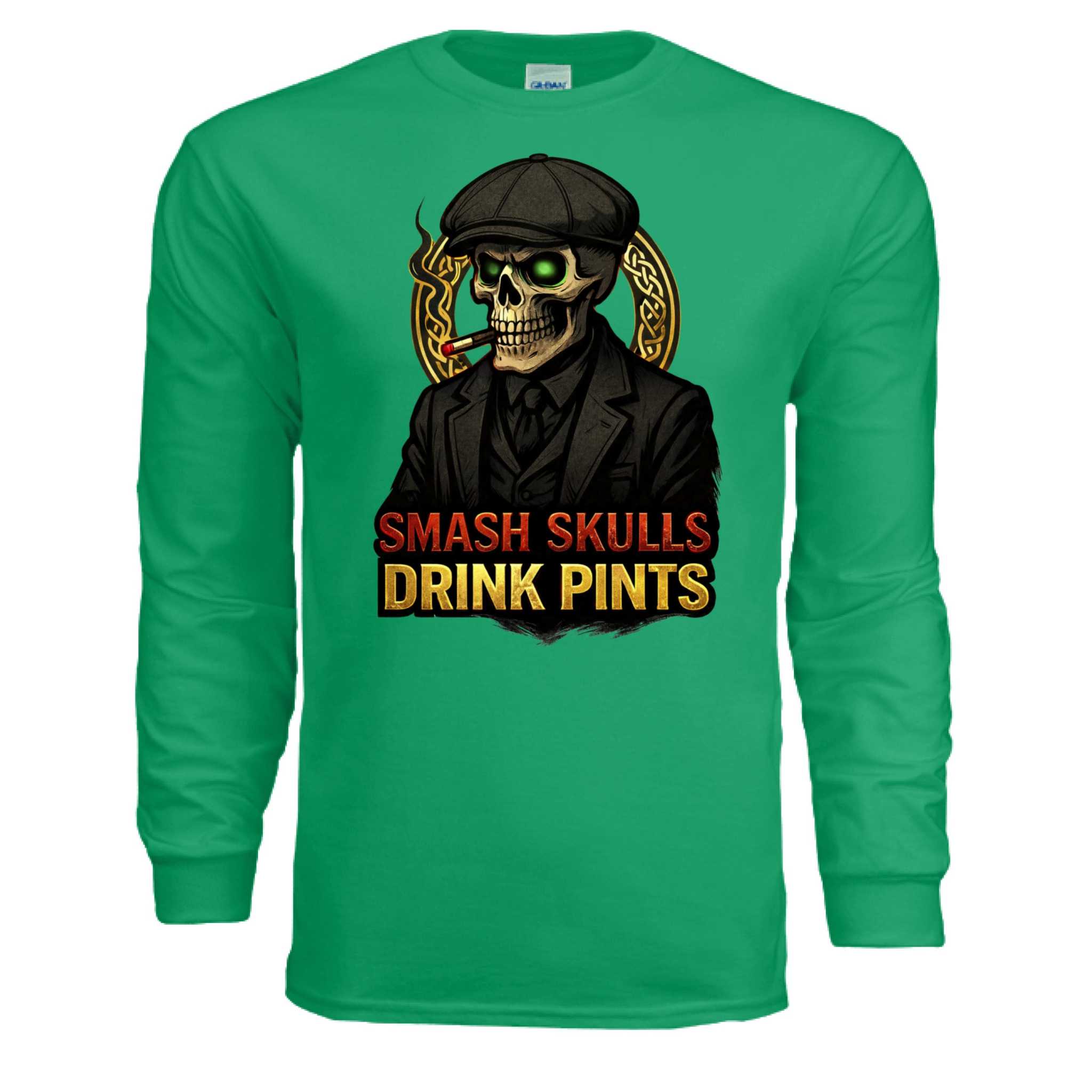 Peaky Blinders UNFKWTBL long sleeve Gildan G240 ash grey cotton t-shirt with ribbed collar and cuffs