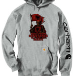 Carhartt CTK288 midweight hooded sweatshirt with logo and front pocket in Heather Gray