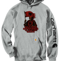 Carhartt CTK288 midweight hooded sweatshirt with logo and front pocket in Heather Gray